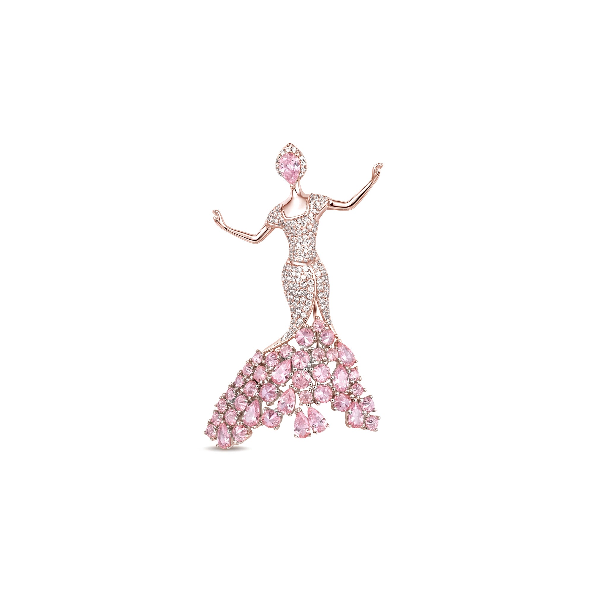 Ballerina Silver Brooch
