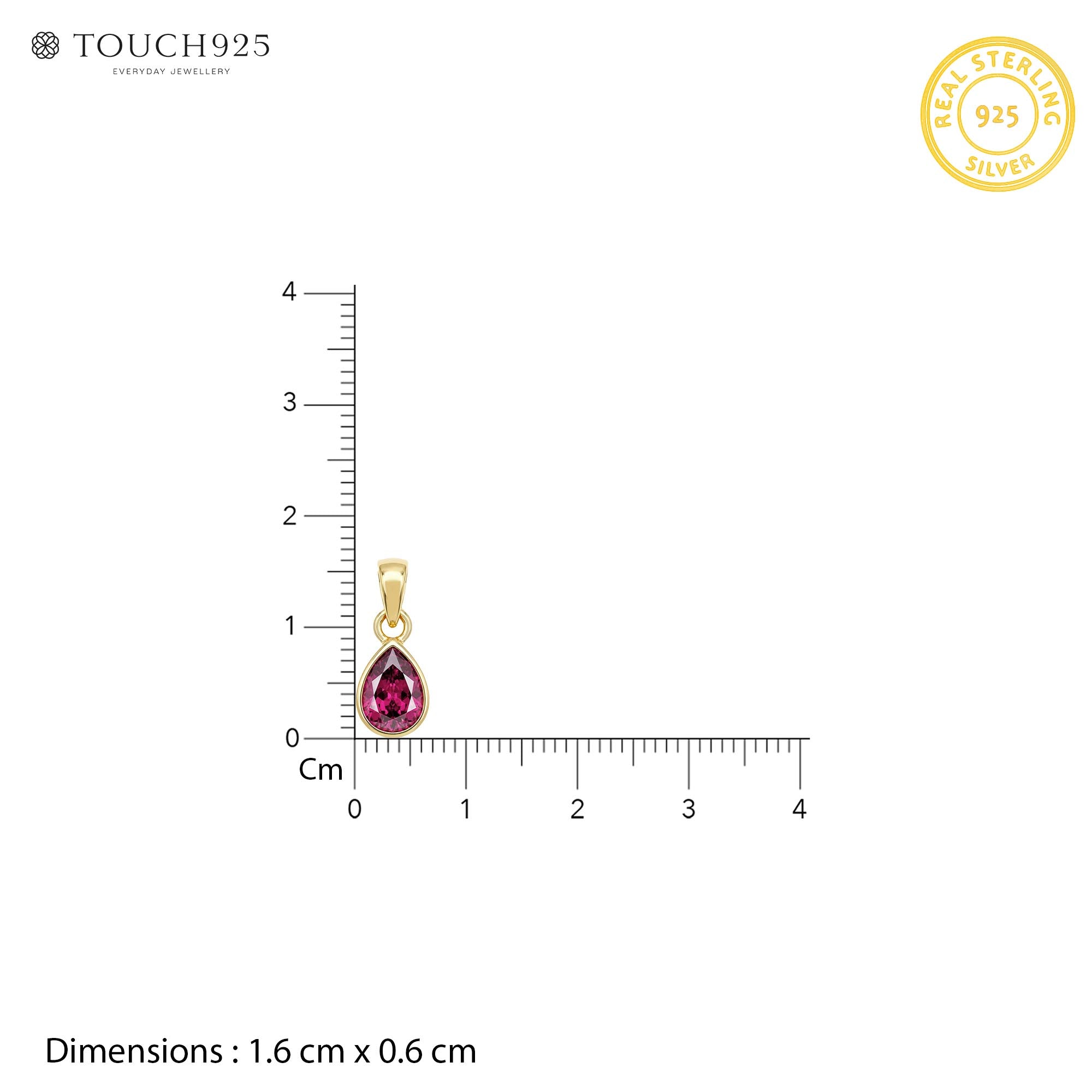 July Birthstone Silver Pendant