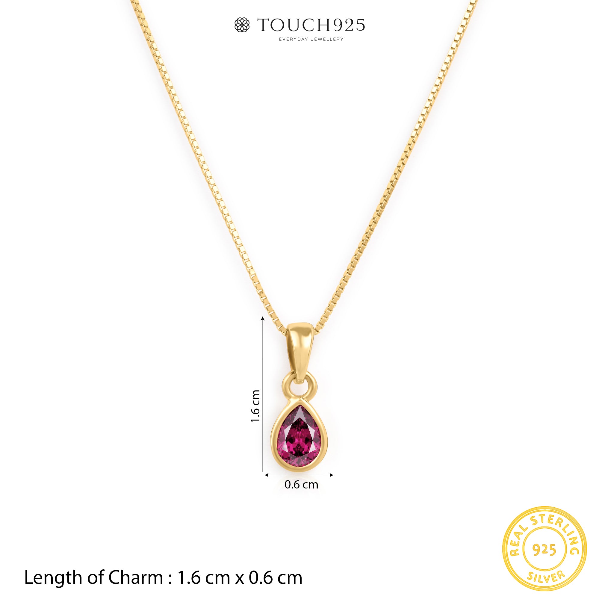 July Birthstone Silver Necklace