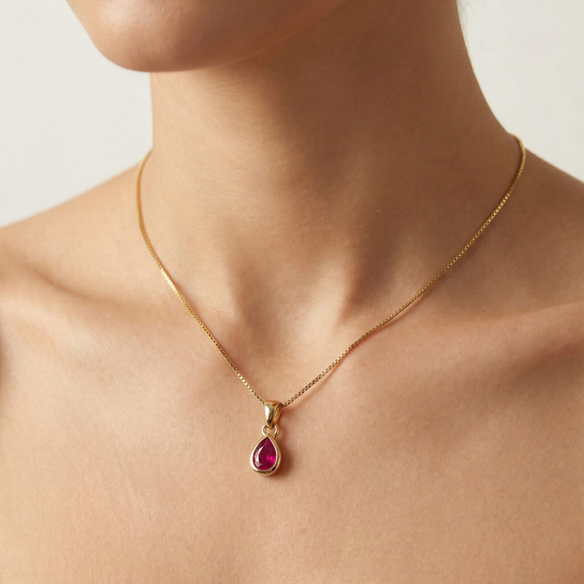 July Birthstone Silver Necklace