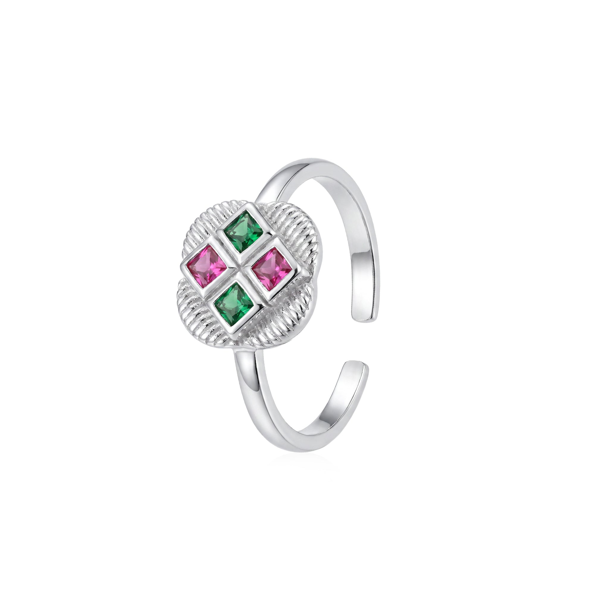 Geometric Four-Stone Toe Ring