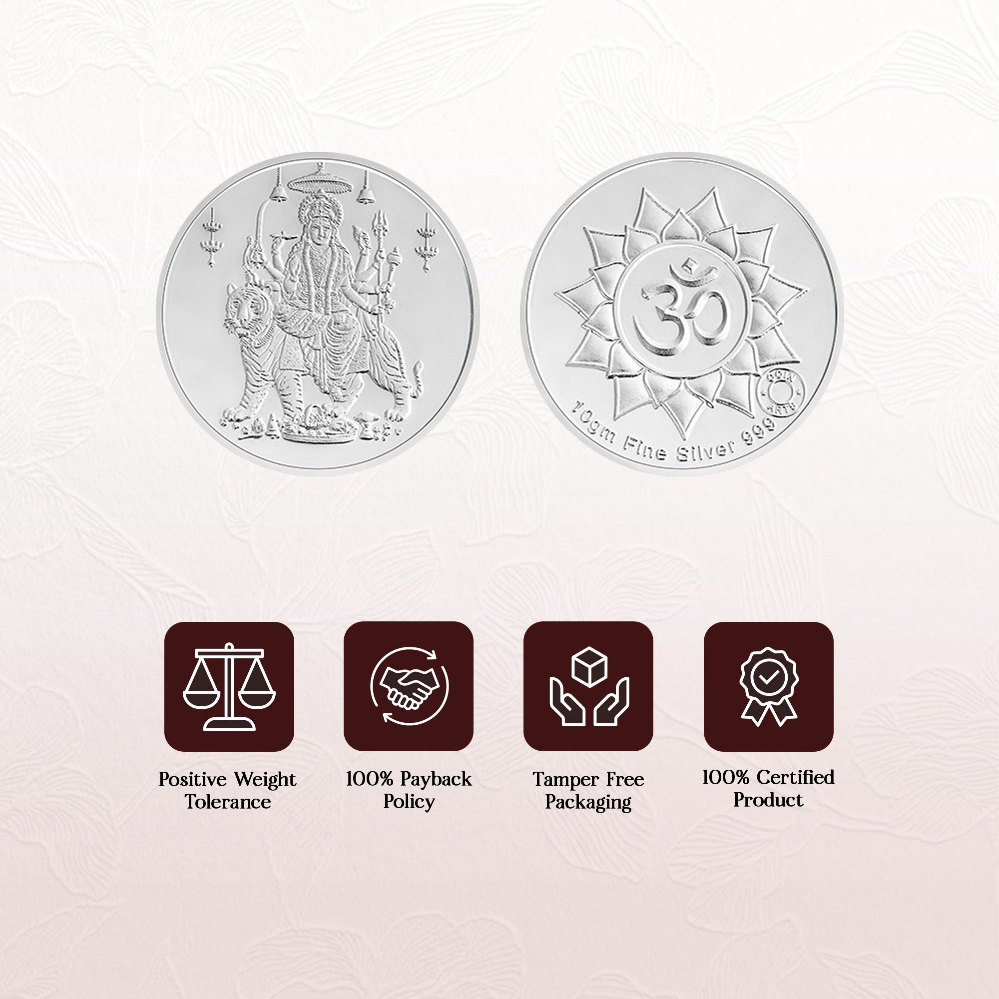 Pure 999 Silver 10g Durga Maa Coin