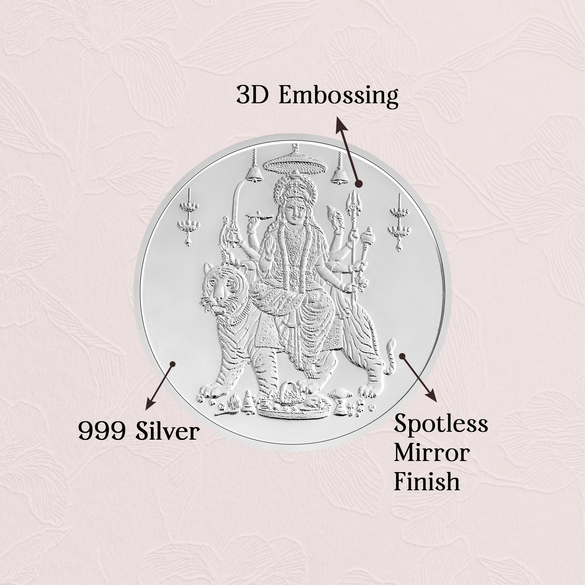 Pure 999 Silver 10g Durga Maa Coin
