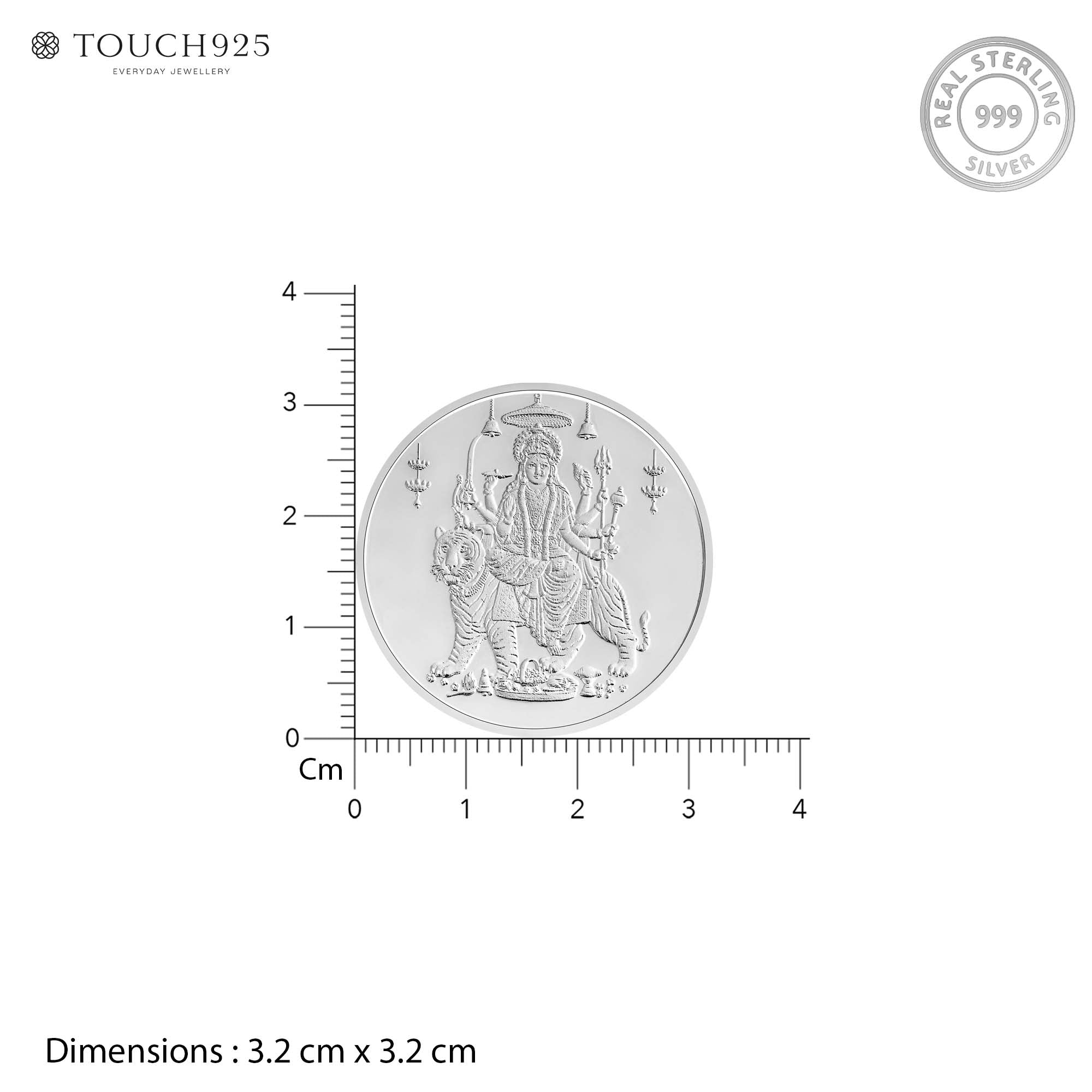 Pure 999 Silver 10g Durga Maa Coin