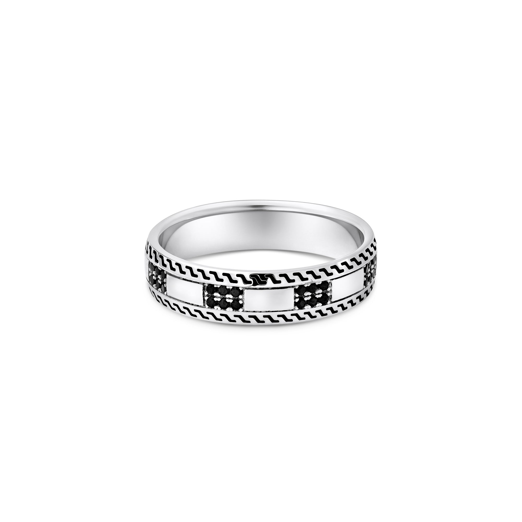 Gridline Textured Silver Ring