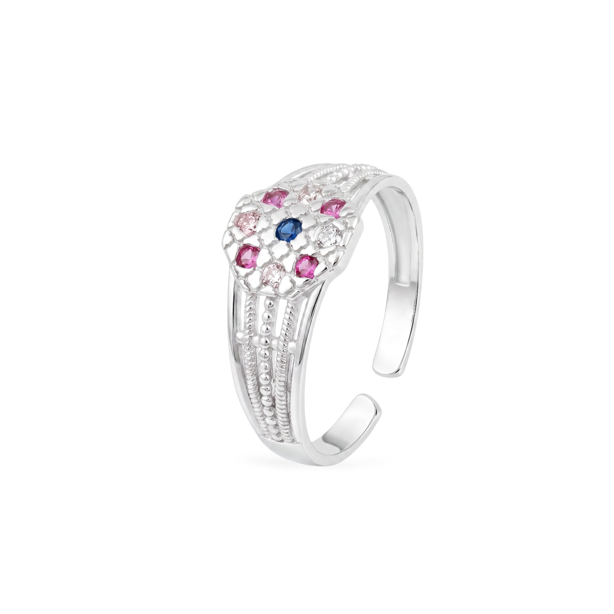 Floral Cluster Gem Toe Ring