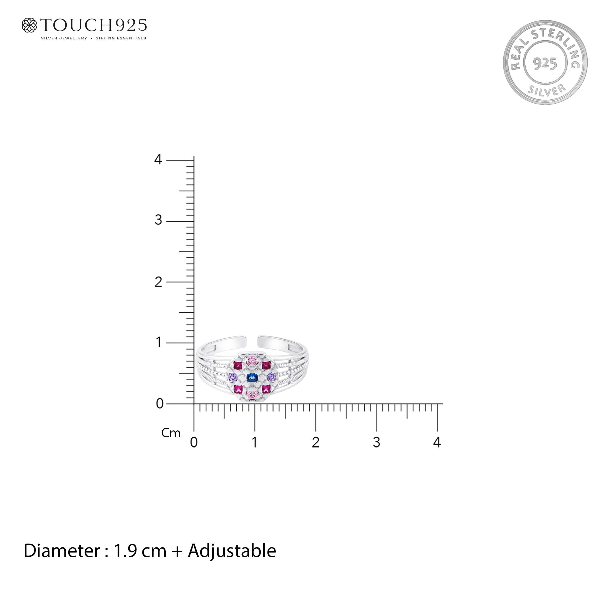 Floral Cluster Gem Toe Ring