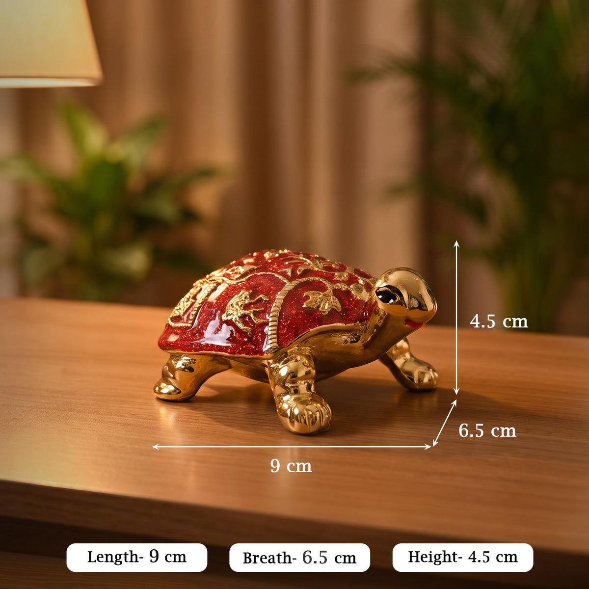 24K Gold Plated Meenakari Turtle