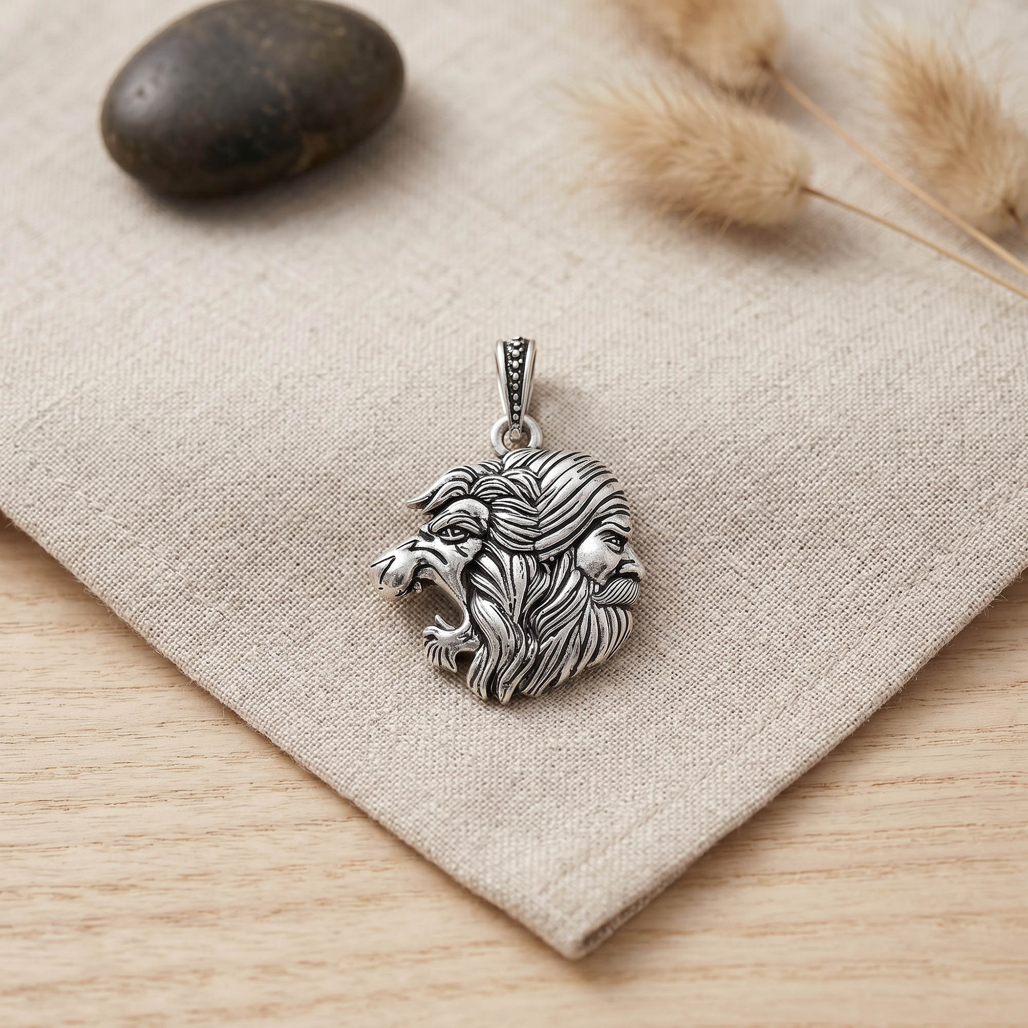 Shivaji Maharaj Lion Silver Pendant