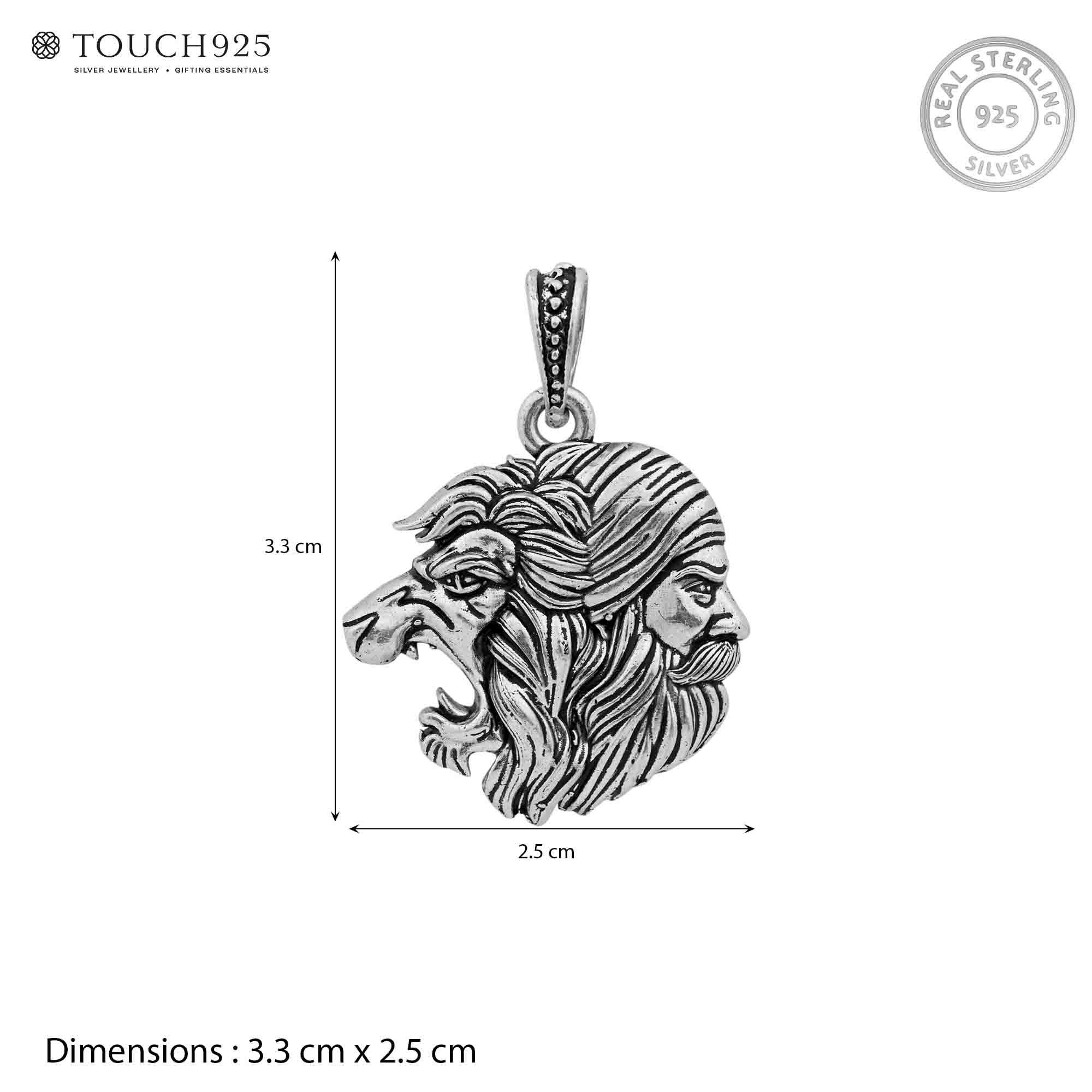 Shivaji Maharaj Lion Silver Pendant