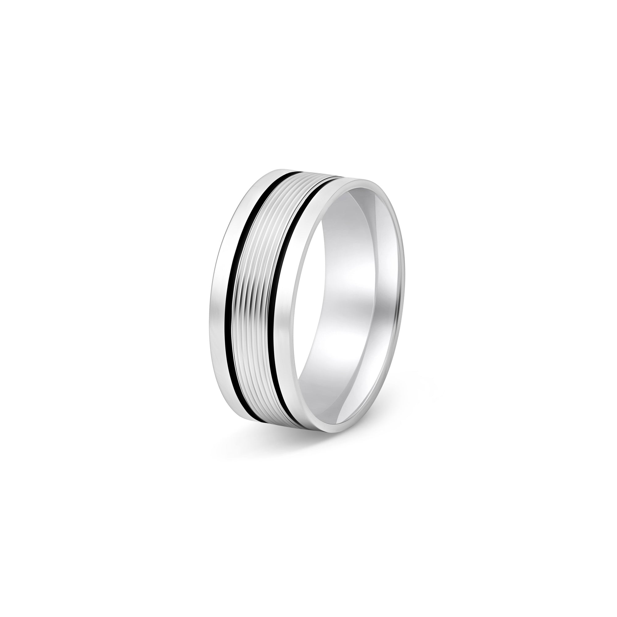 Linear Groove Silver Ring