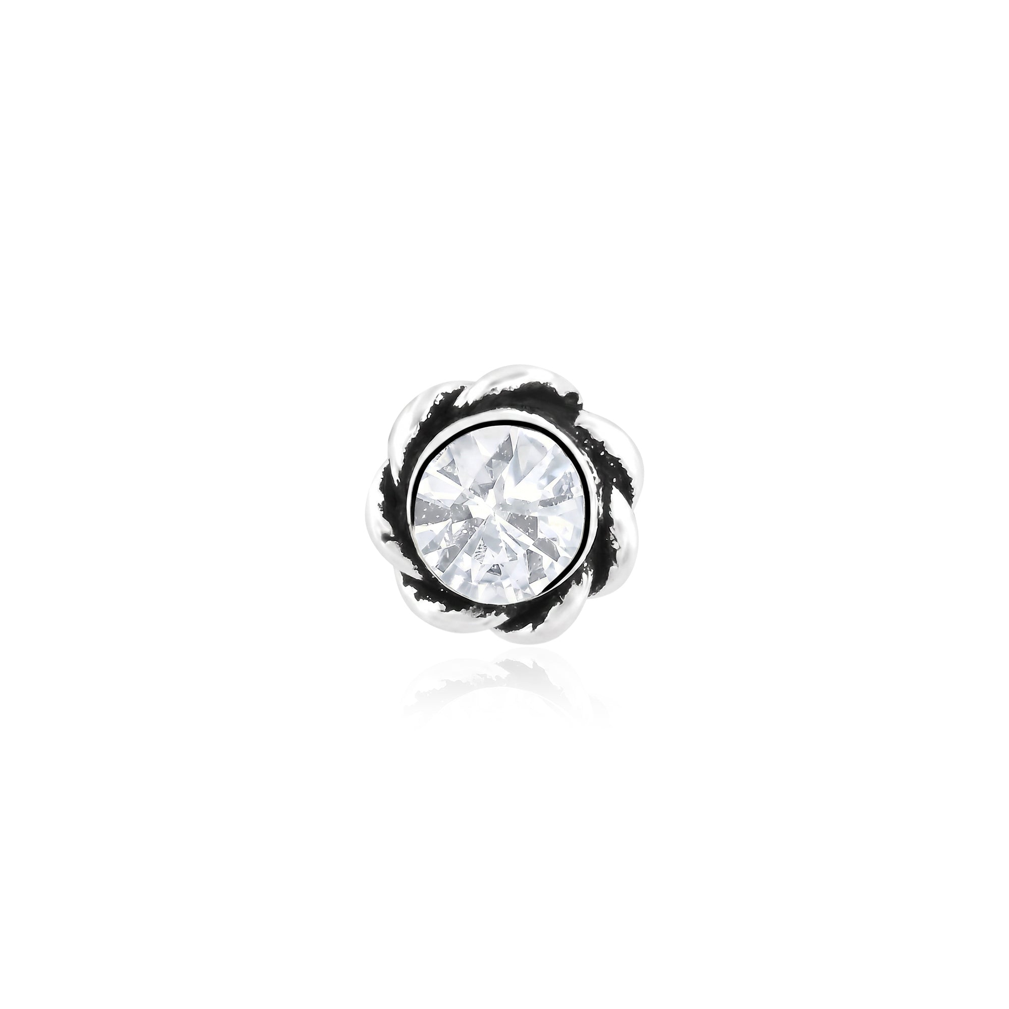 Twisted Rope Border Silver Stud Earring