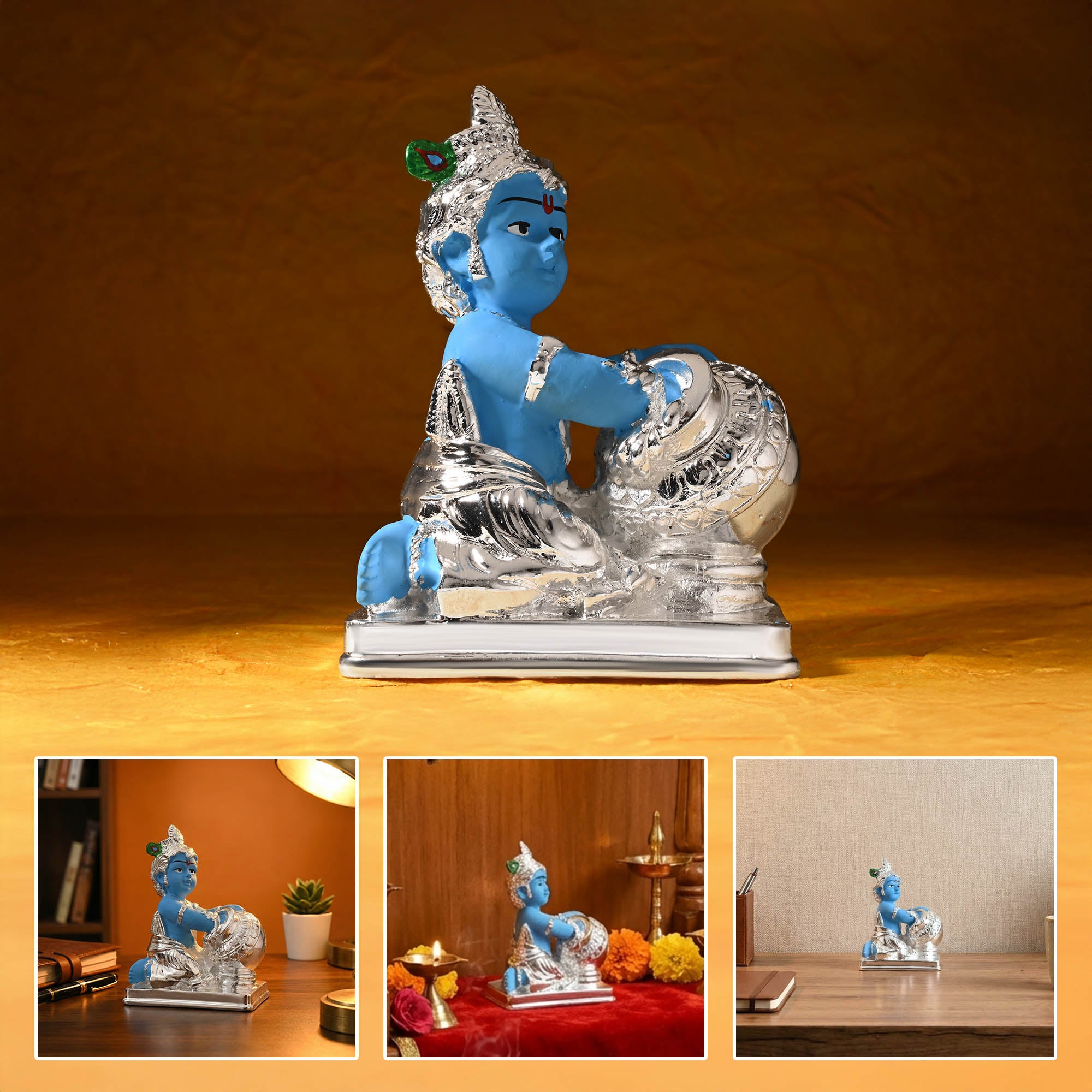 999 Silver Plated Bal Gopal Idol