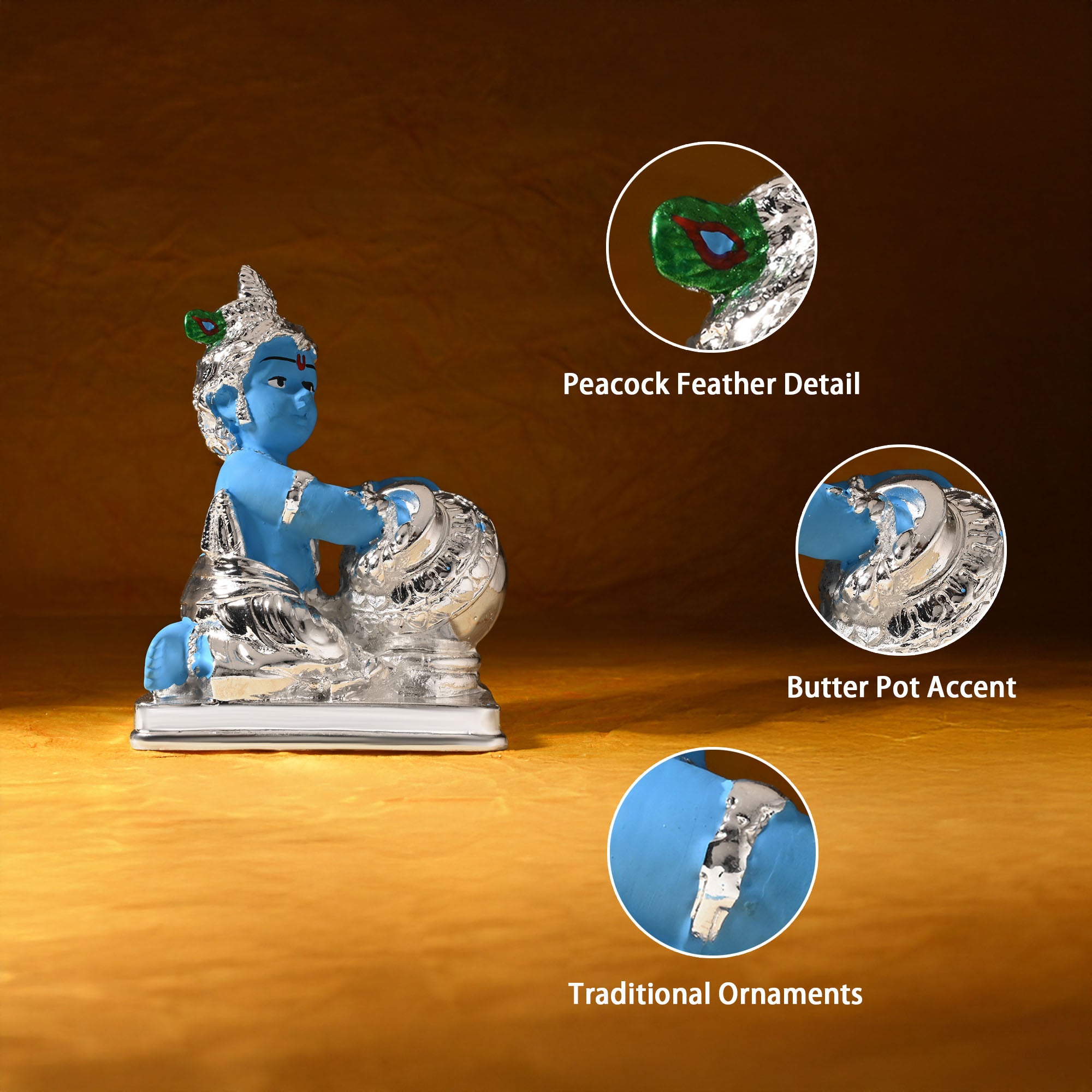 999 Silver Plated Bal Gopal Idol