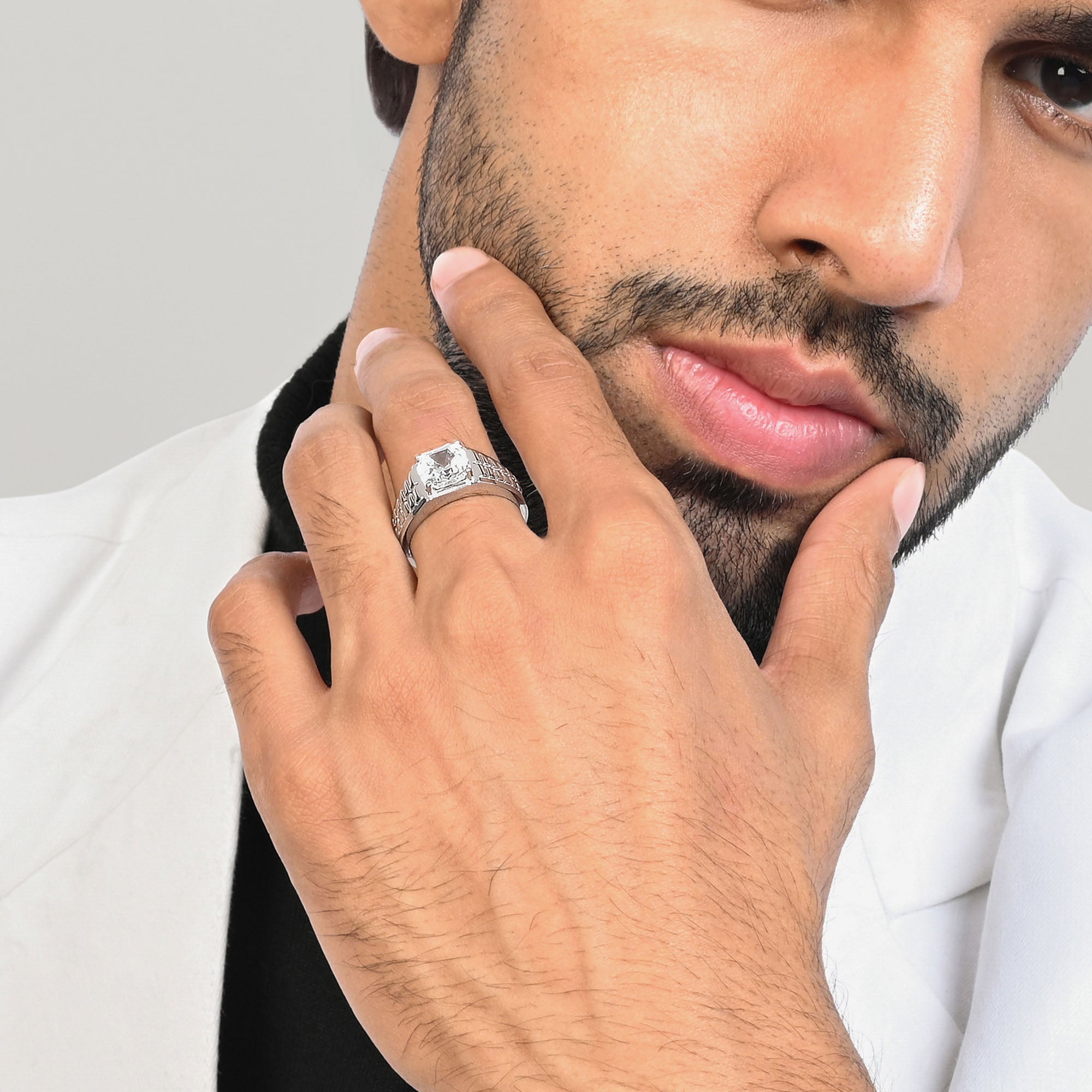 Matrix Cut Silver Ring