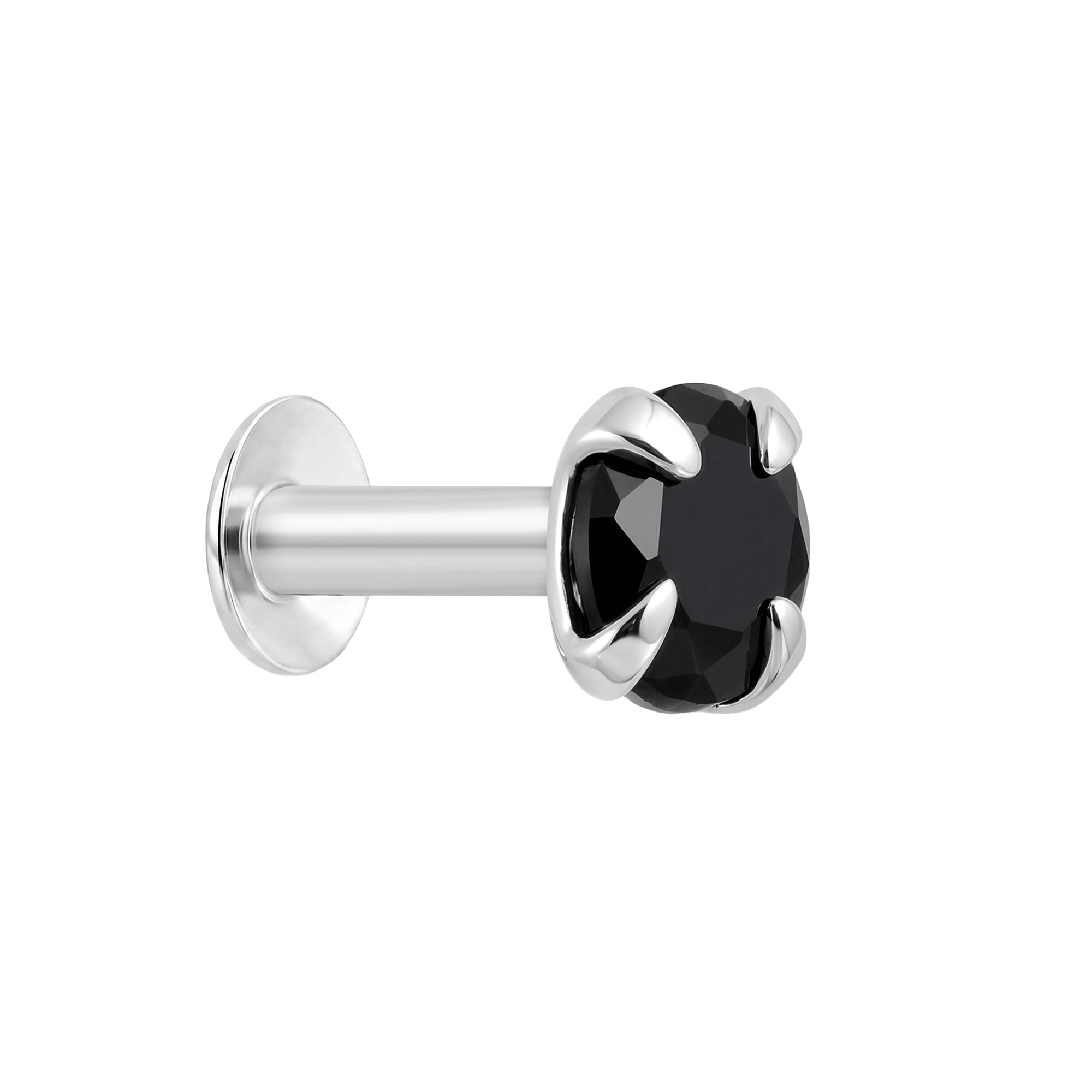 Black Zircon Silver Stud Earring