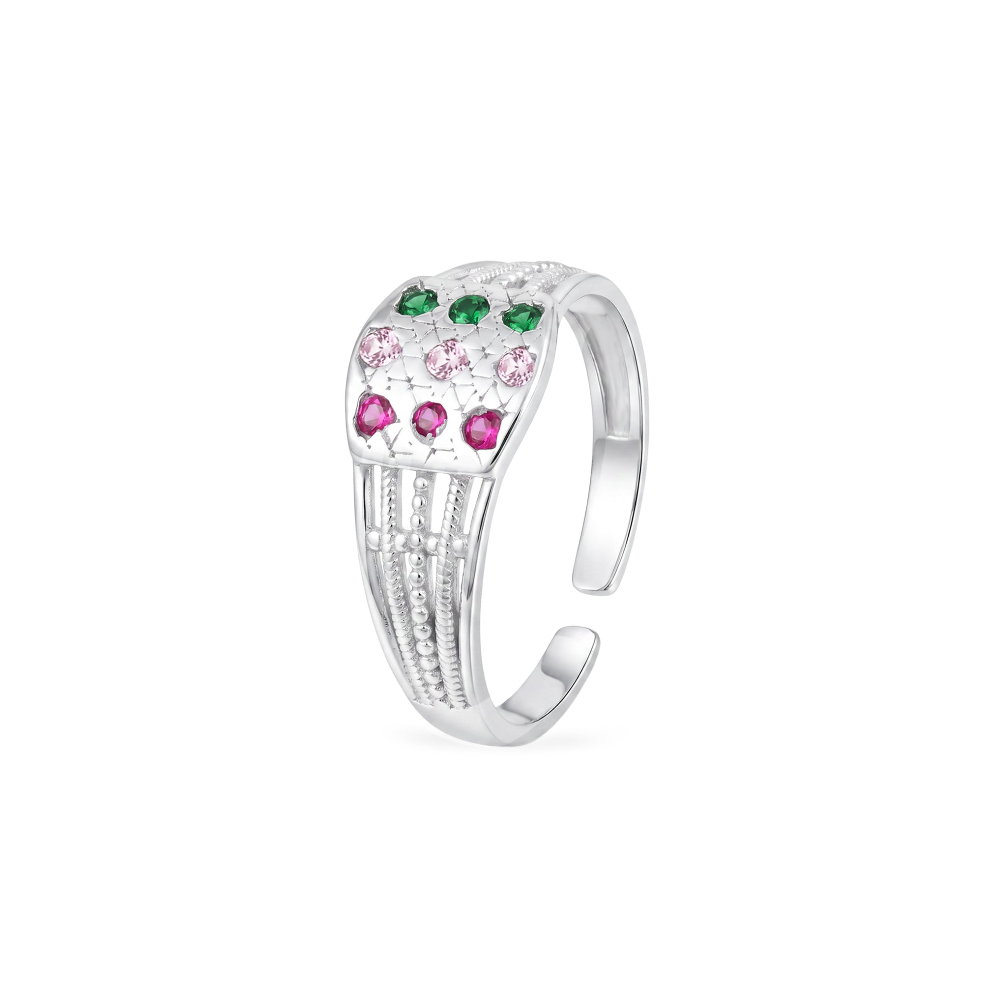 Geometric Multi-Stone Ring