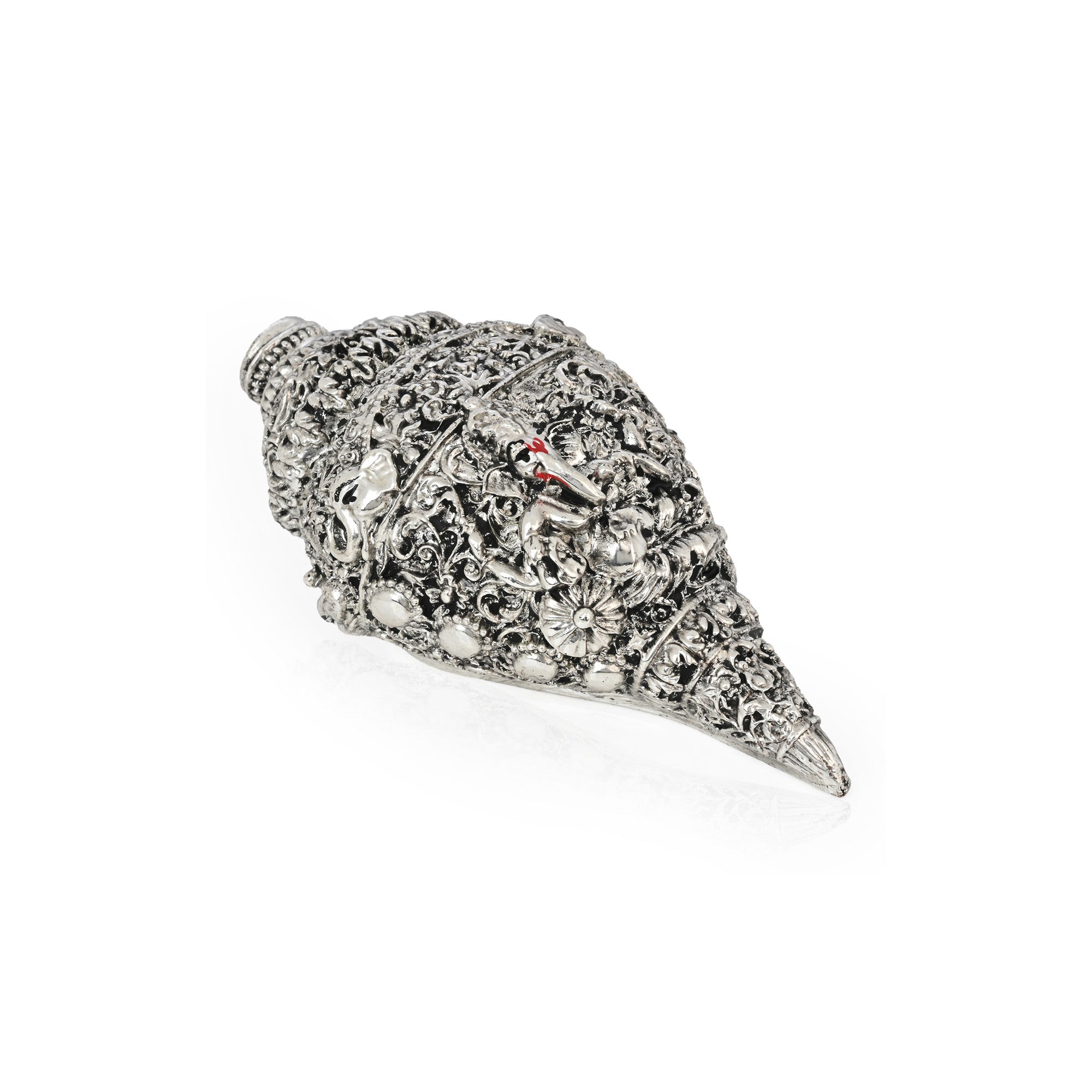 999 Silver Plated Ganesha Shankh