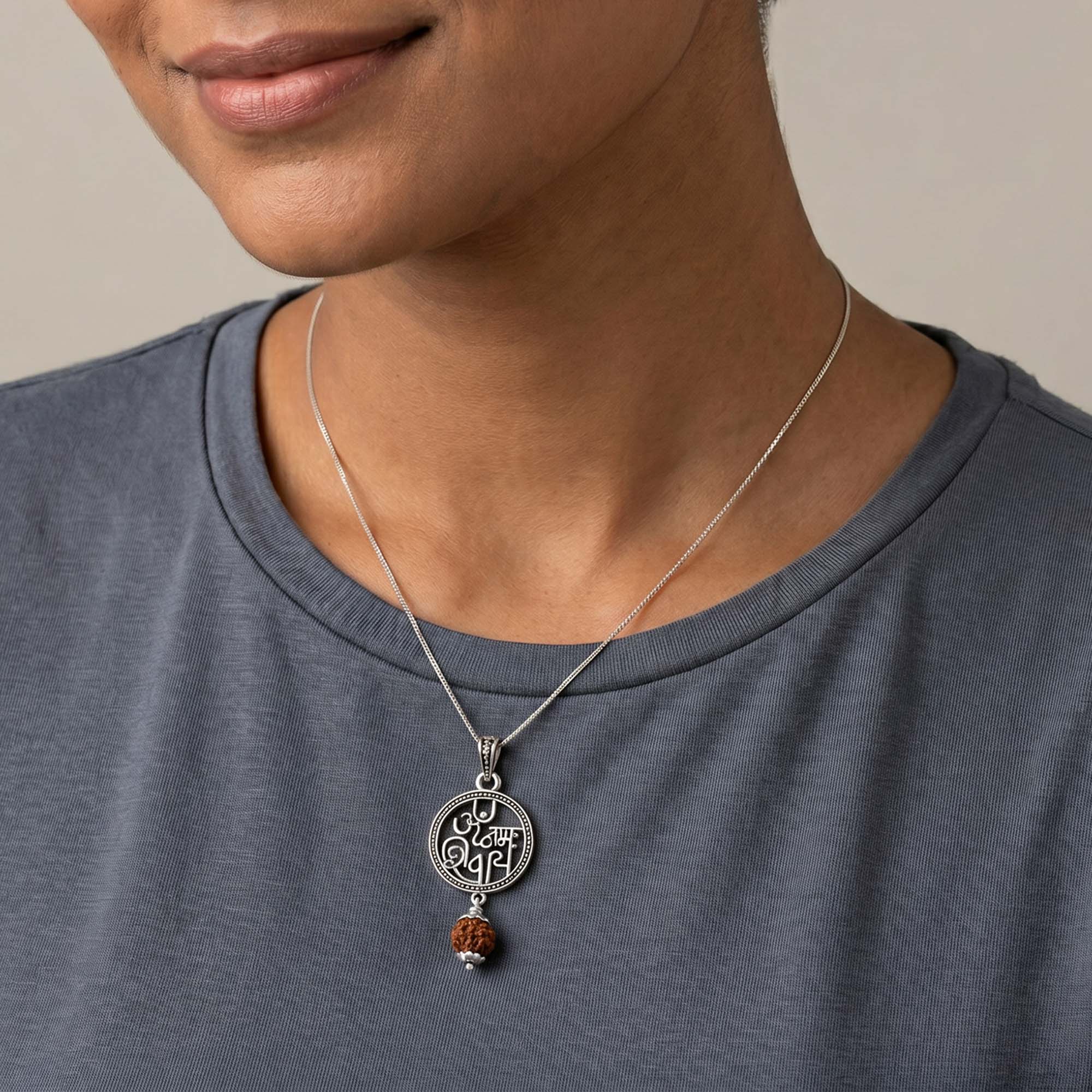 Om Namah Shivaya Silver Pendant