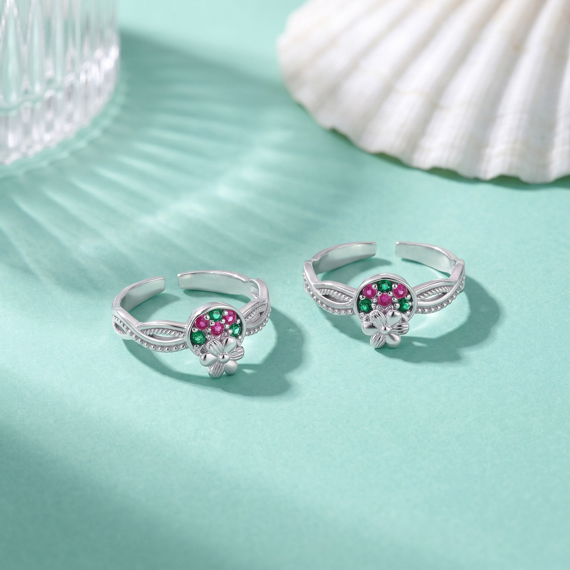 Ruby Floral Bouquet Ring