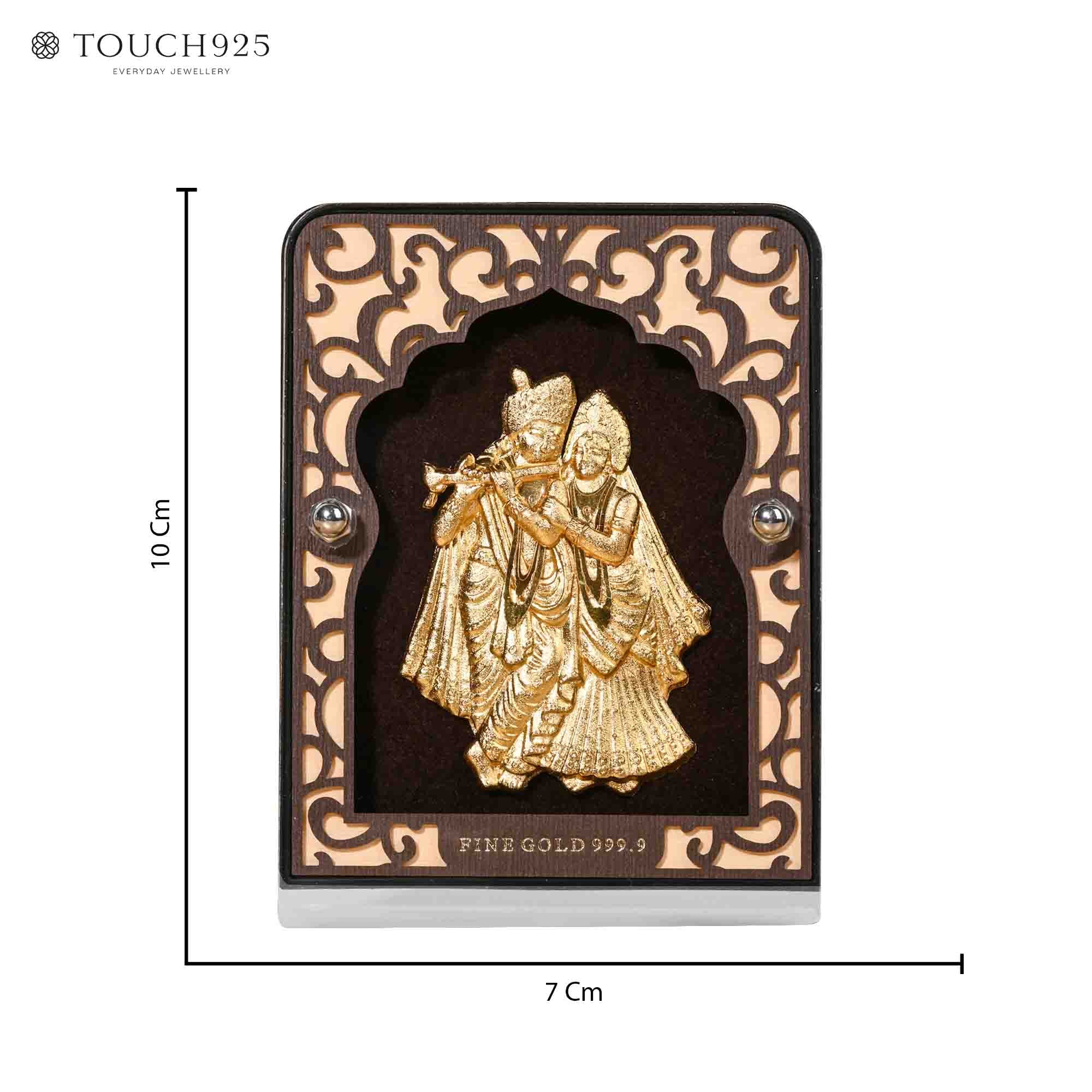 Gold Foil Radha Krishna Frame With Decorative Pen Gift Box