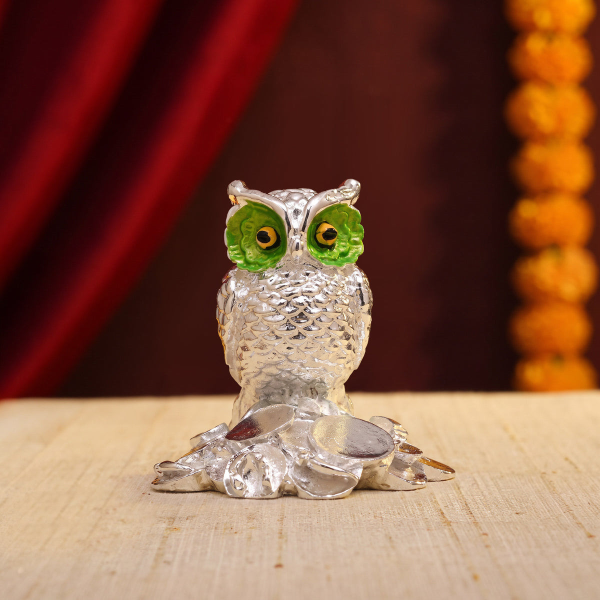 999 Silver Plated Owl Showpiece