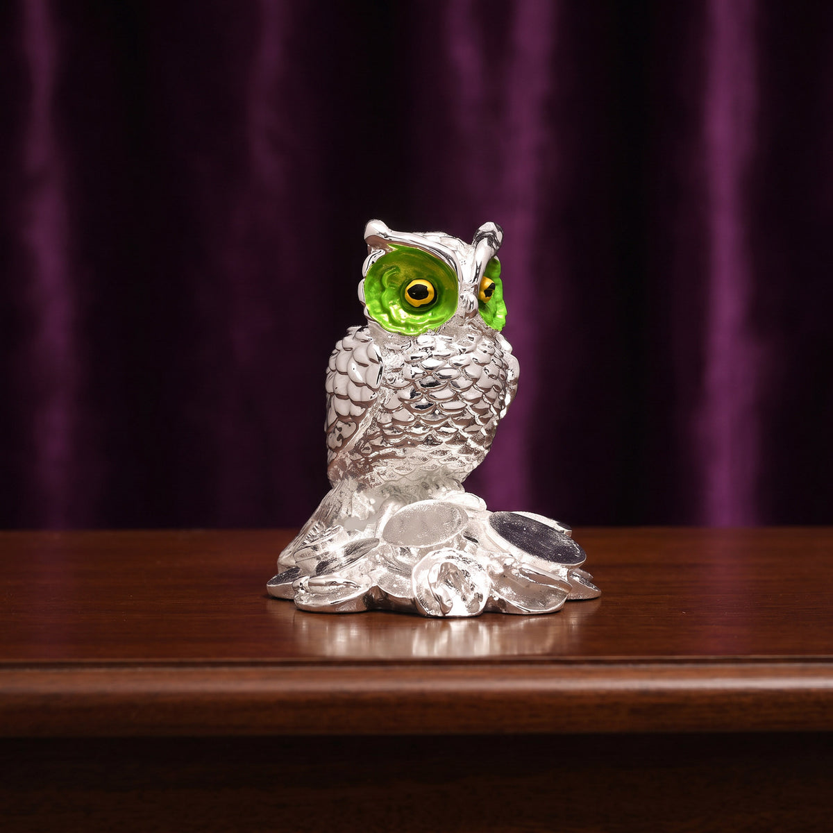 999 Silver Plated Owl Showpiece