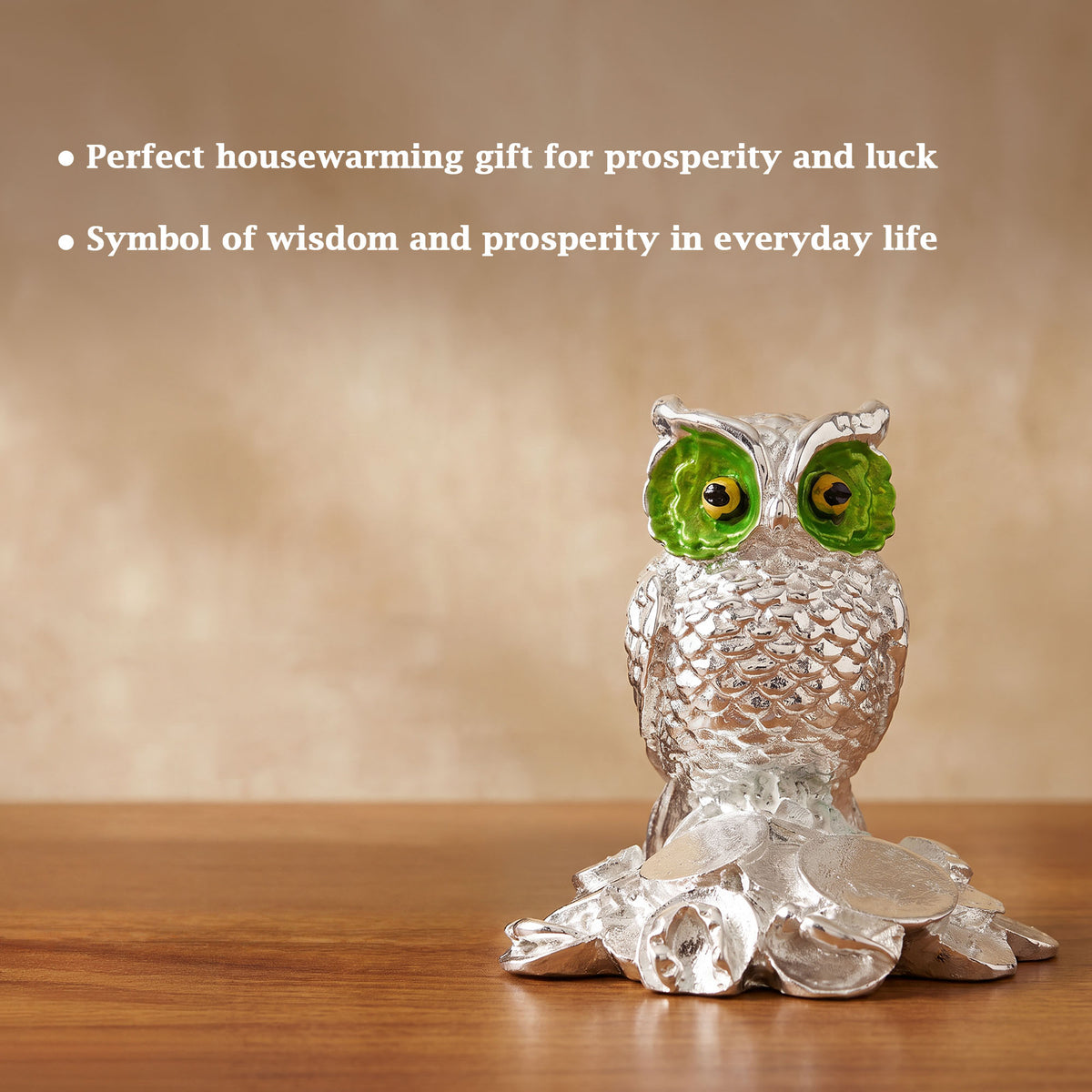 999 Silver Plated Owl Showpiece