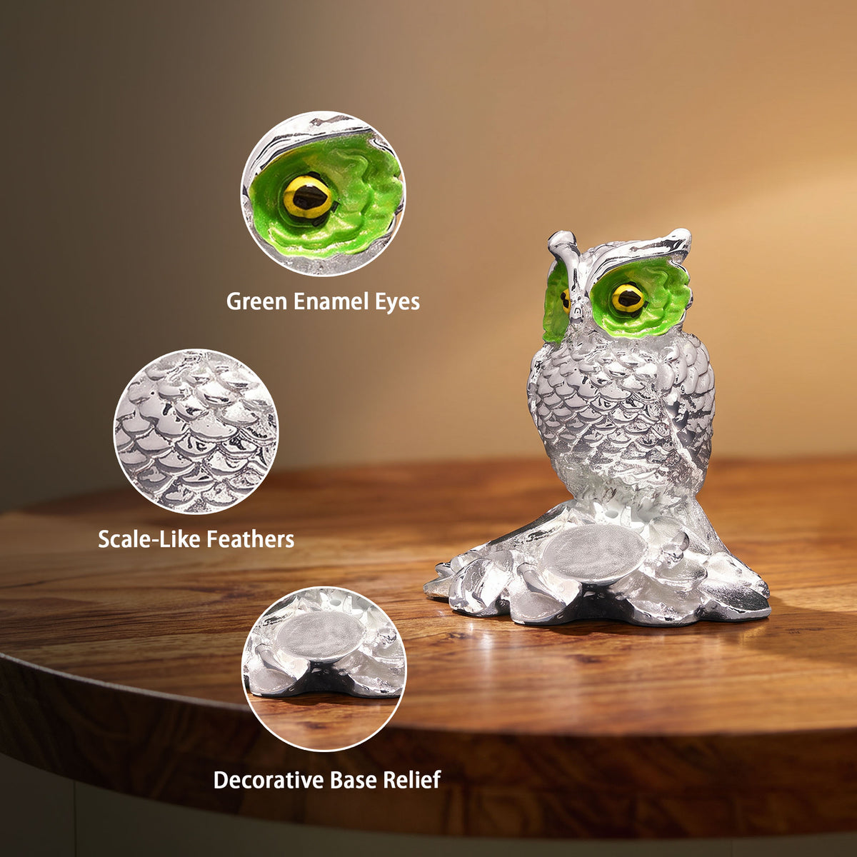 999 Silver Plated Owl Showpiece