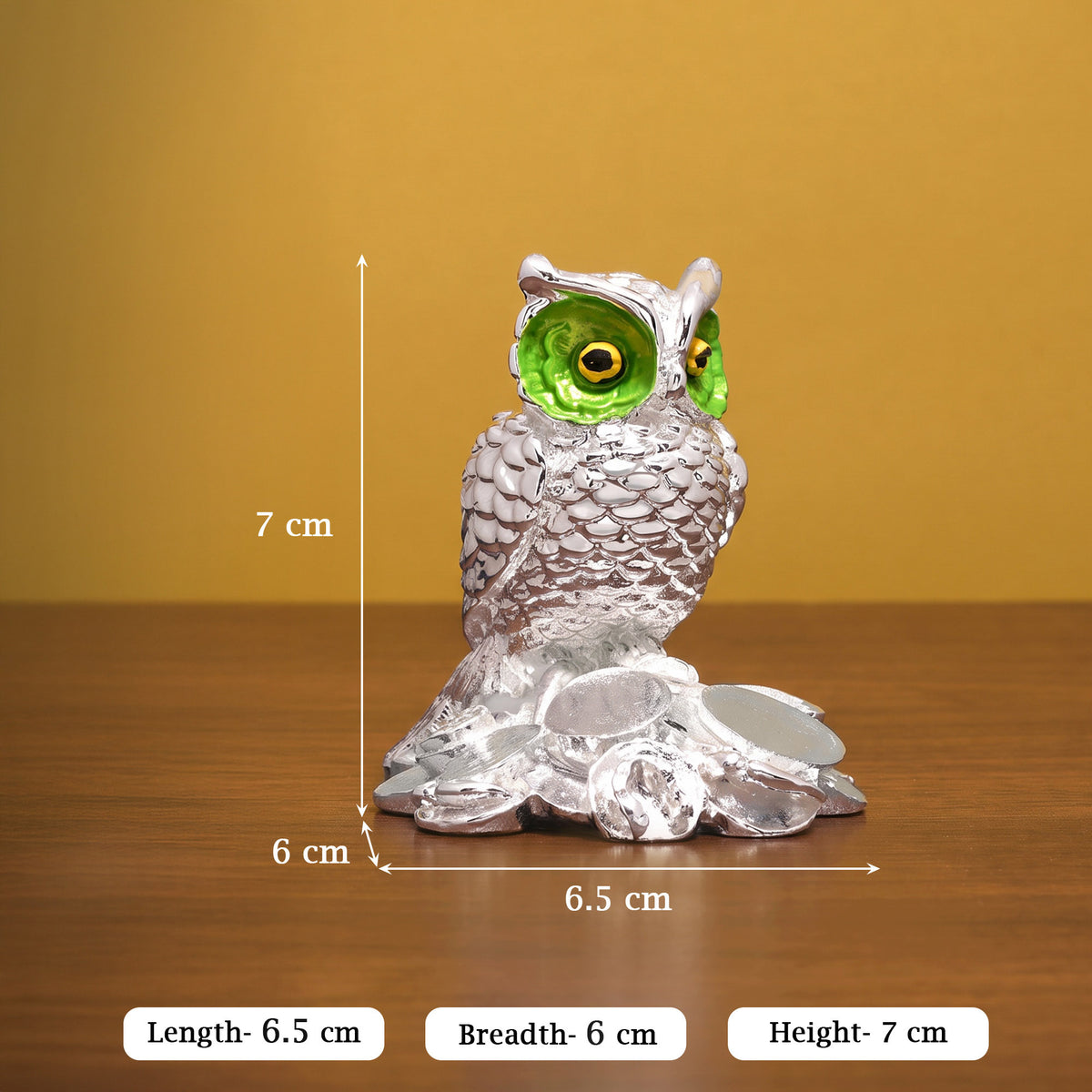 999 Silver Plated Owl Showpiece