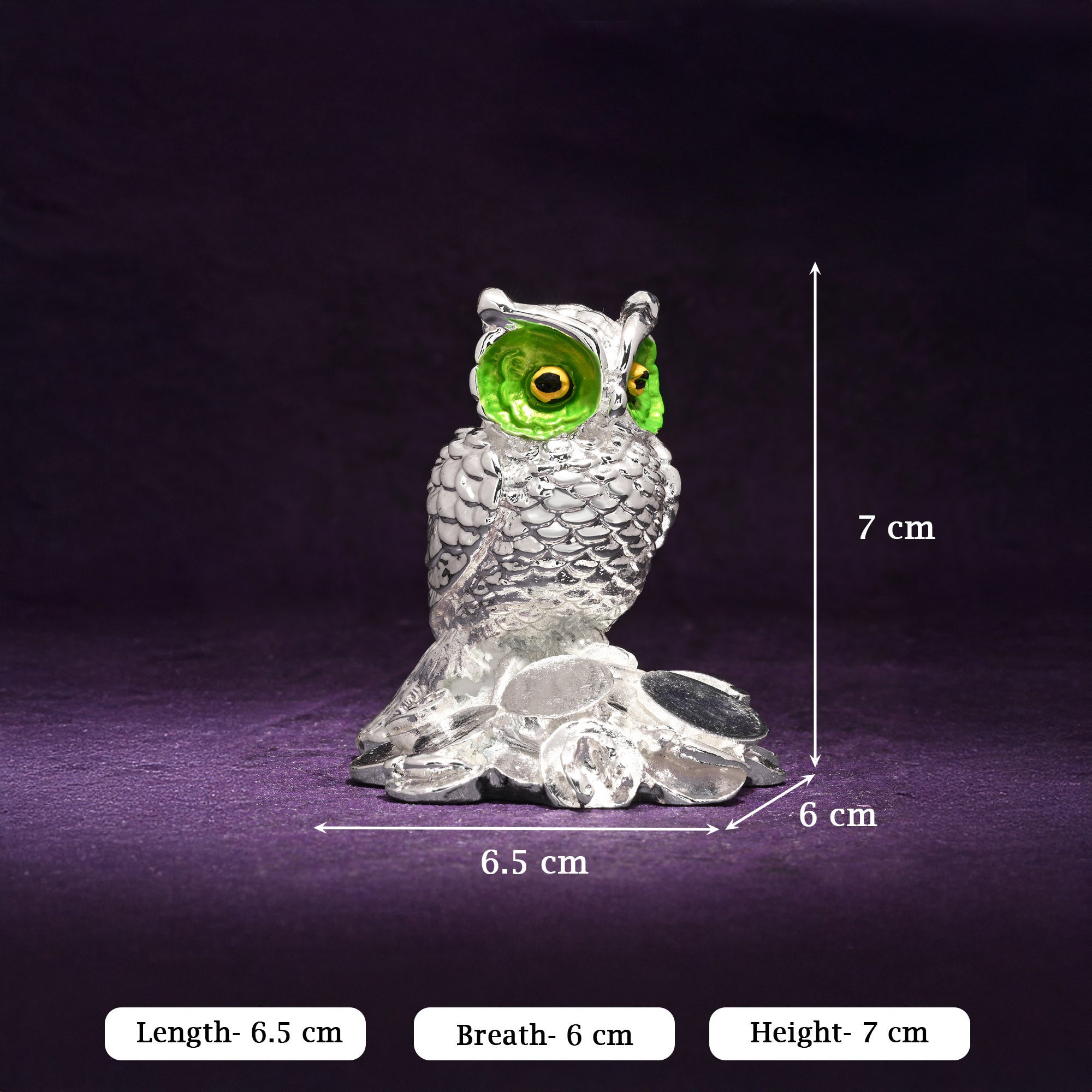 999 Silver Plated Owl Showpiece