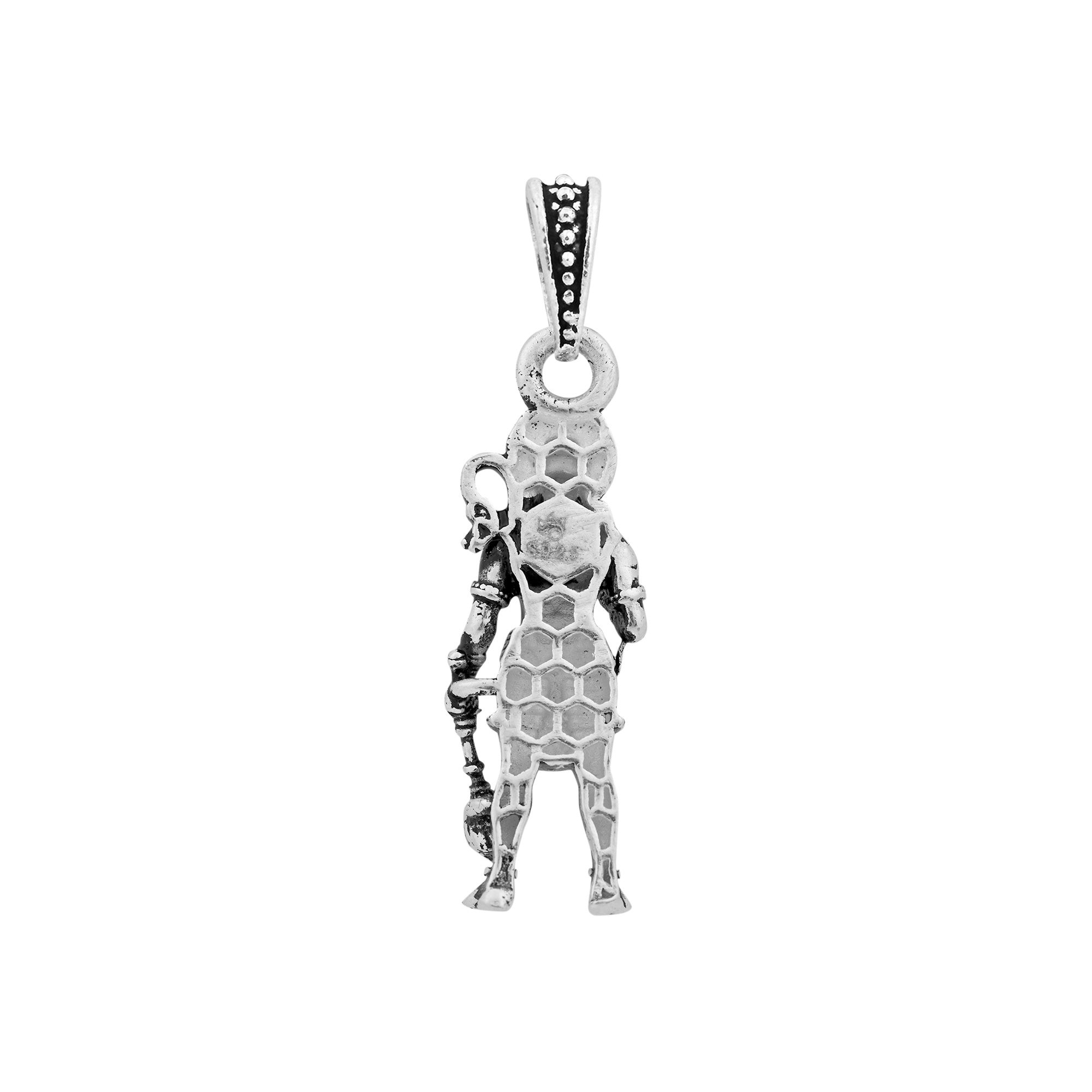 Lord Hanuman Gada Silver Pendant