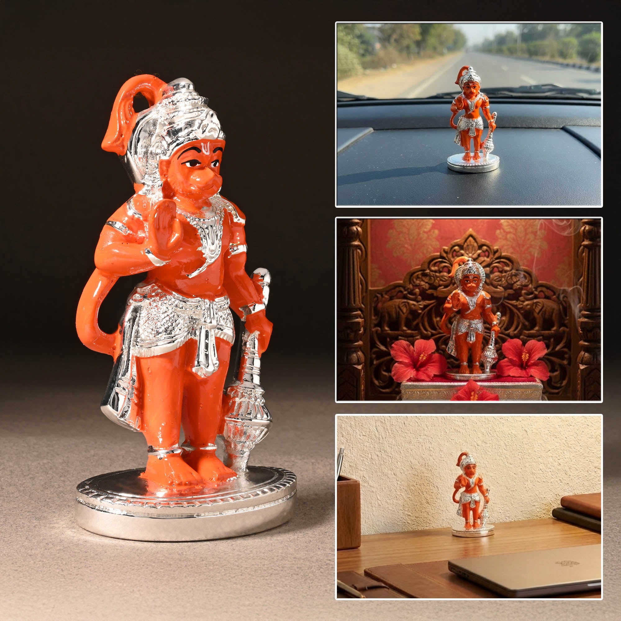 999 Silver Plated Hanuman Ji Idol