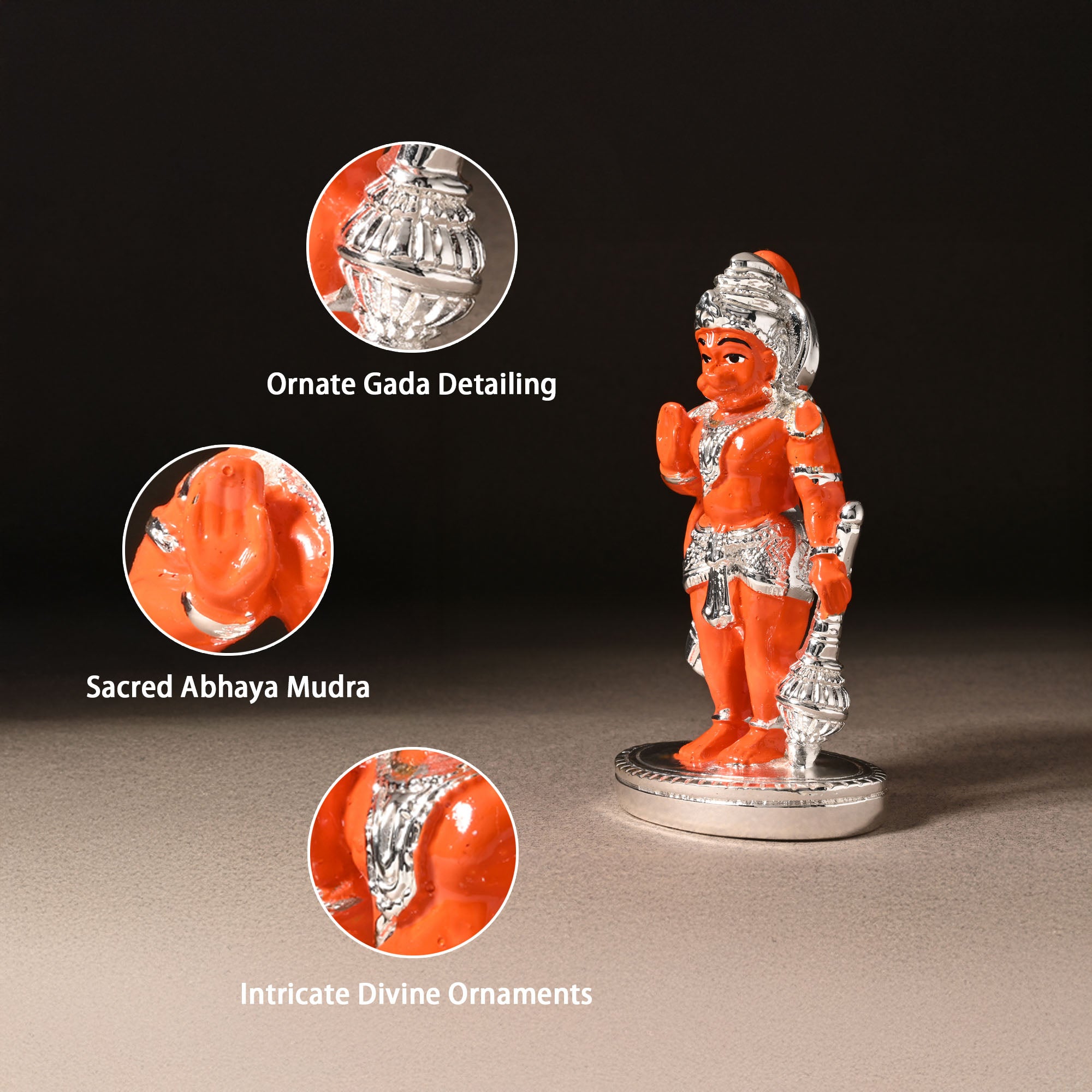 999 Silver Plated Hanuman Ji Idol