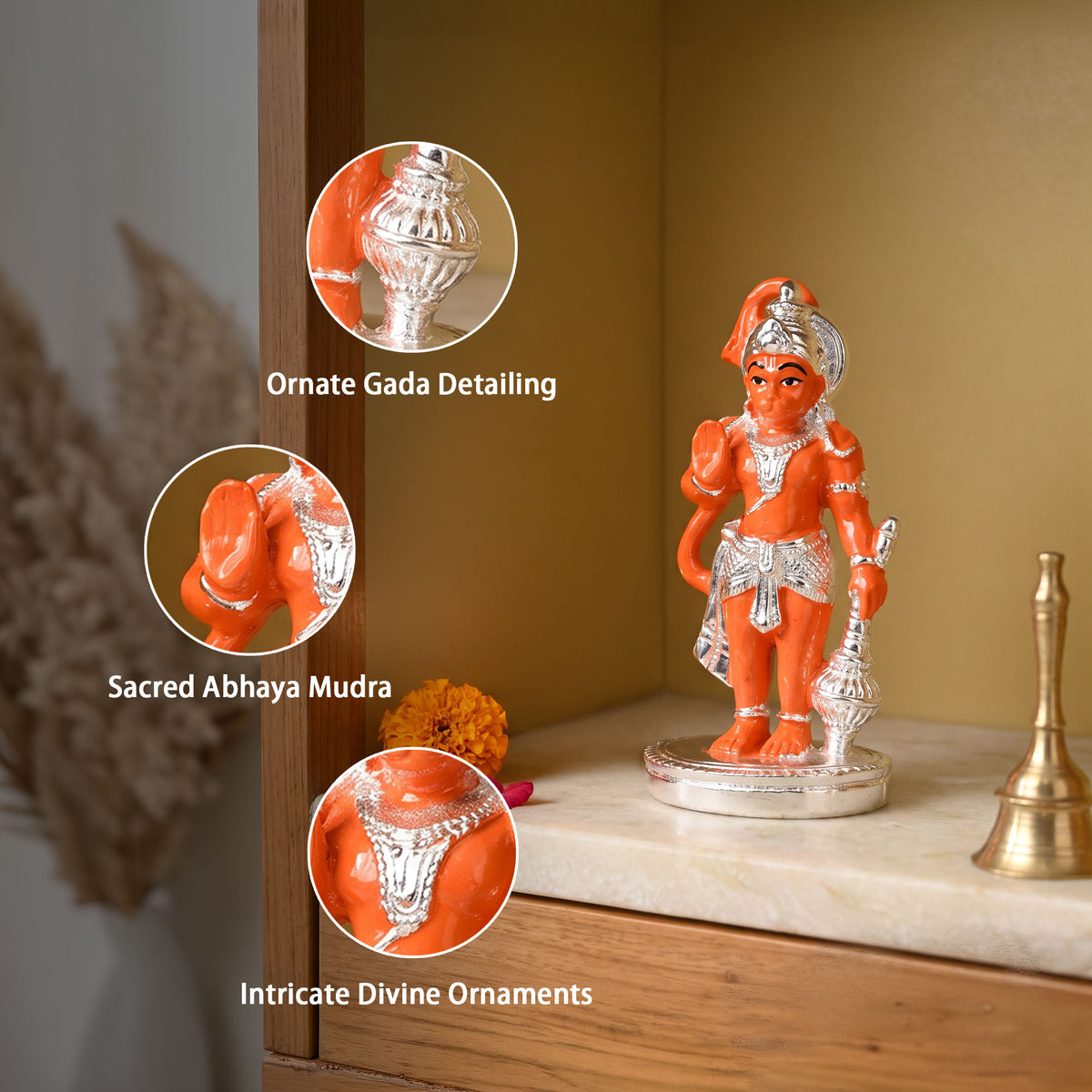 999 Silver Plated Hanuman Ji Idol