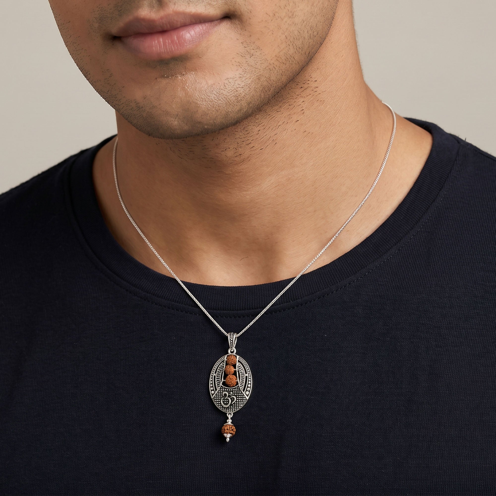 Om Rudraksha Men's Pendant