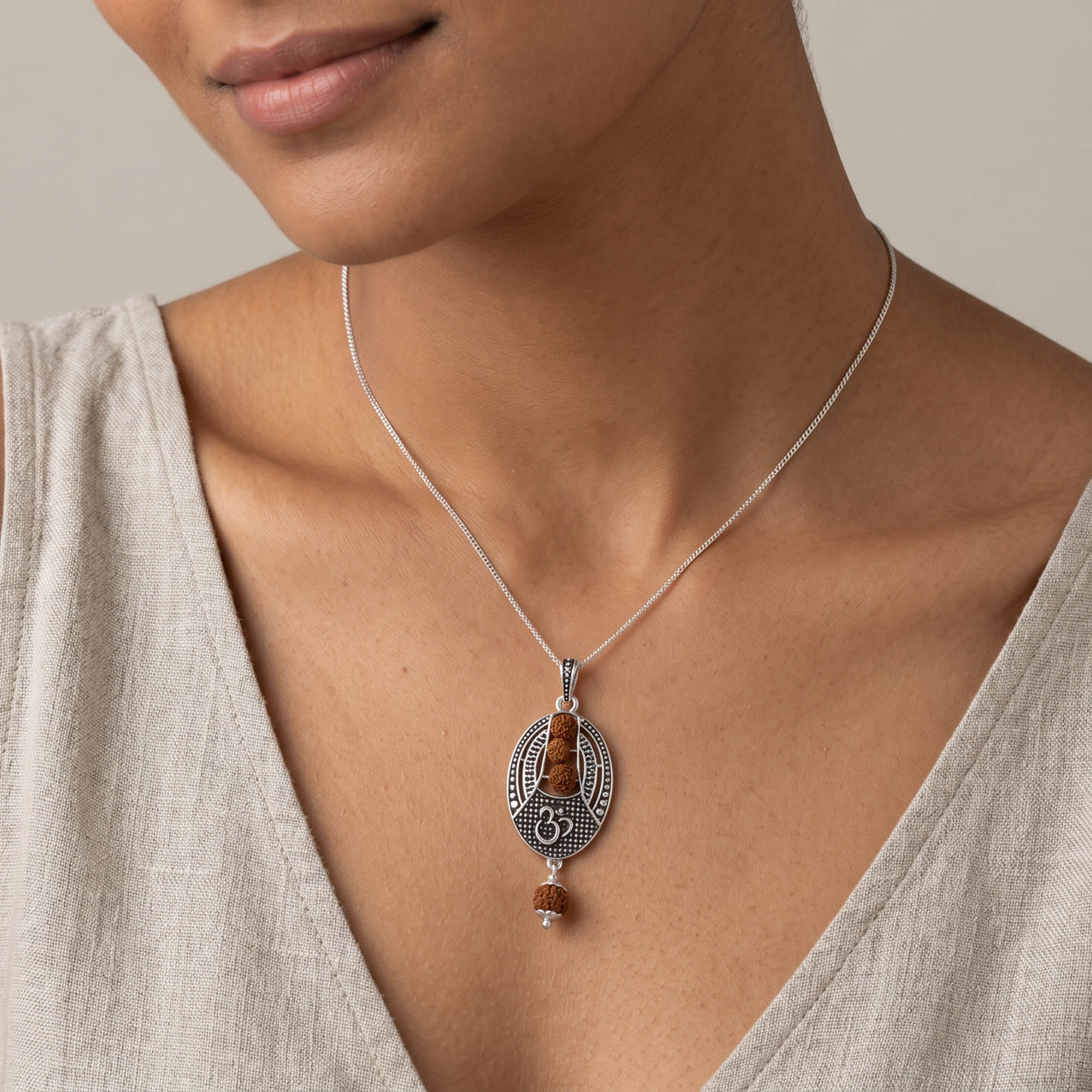 Om Rudraksha Men's Pendant