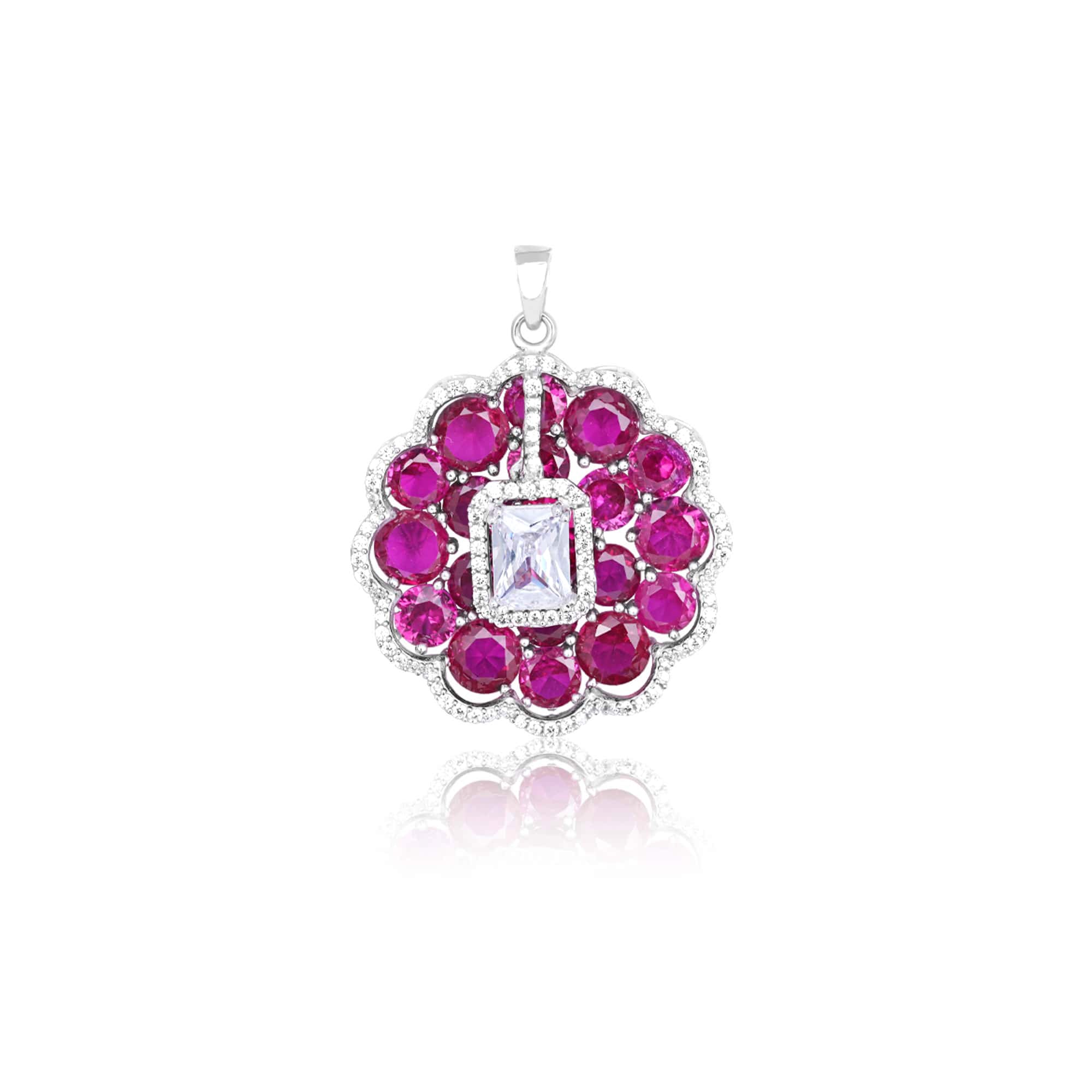 Majestic Blossom Silver Necklace Set