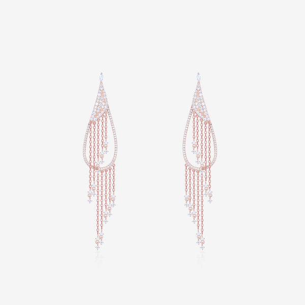 Rose Gold Dainty Cascade Dangling Earrings