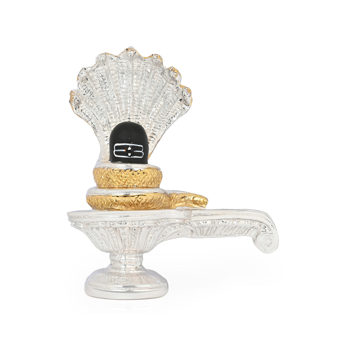 999 Silver Plated Shivling Idol