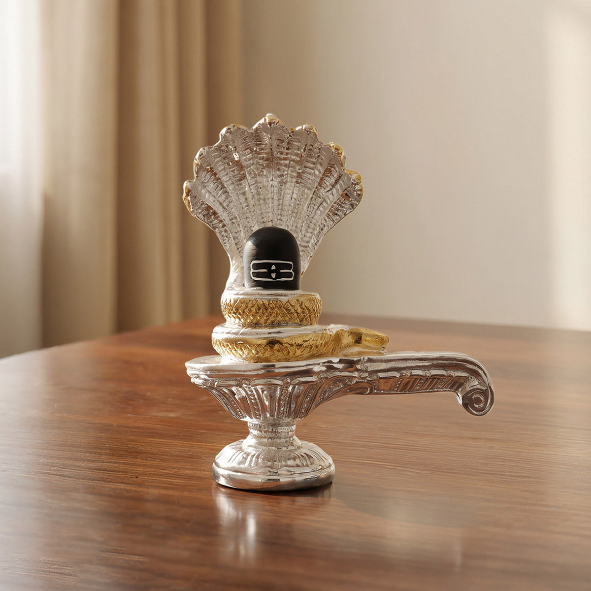 999 Silver Plated Shivling Idol
