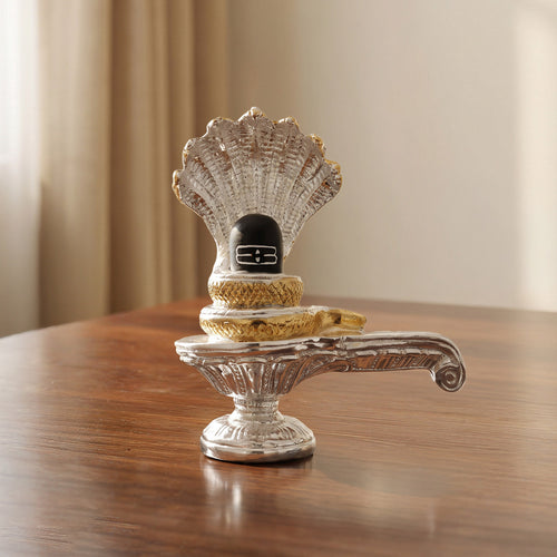 999 Silver Plated Shivling Idol