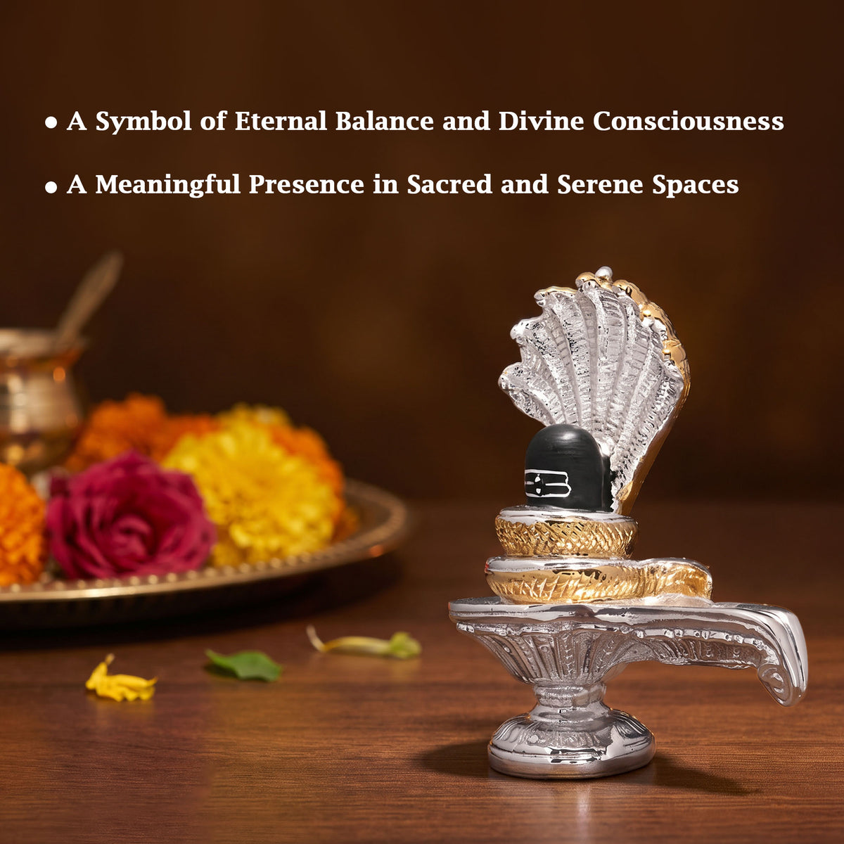 999 Silver Plated Shivling Idol