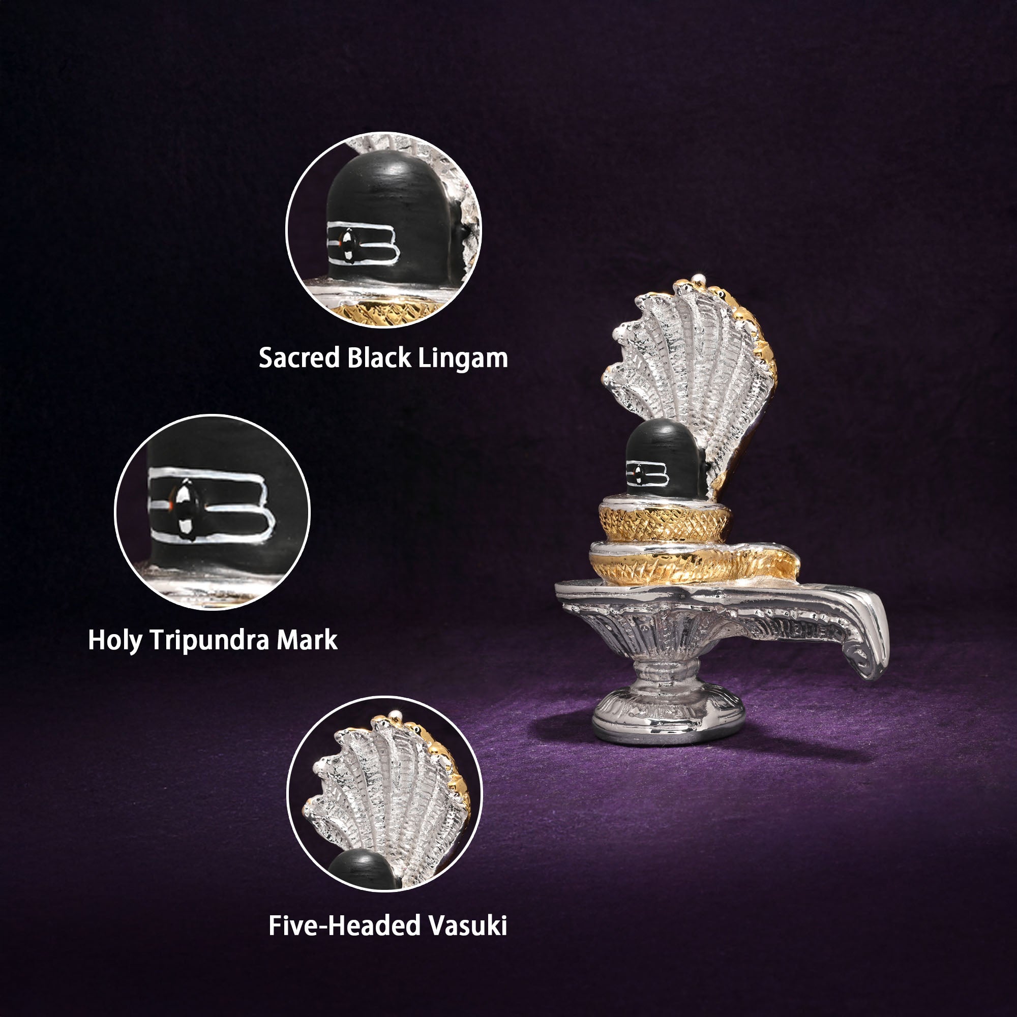 999 Silver Plated Shivling Idol