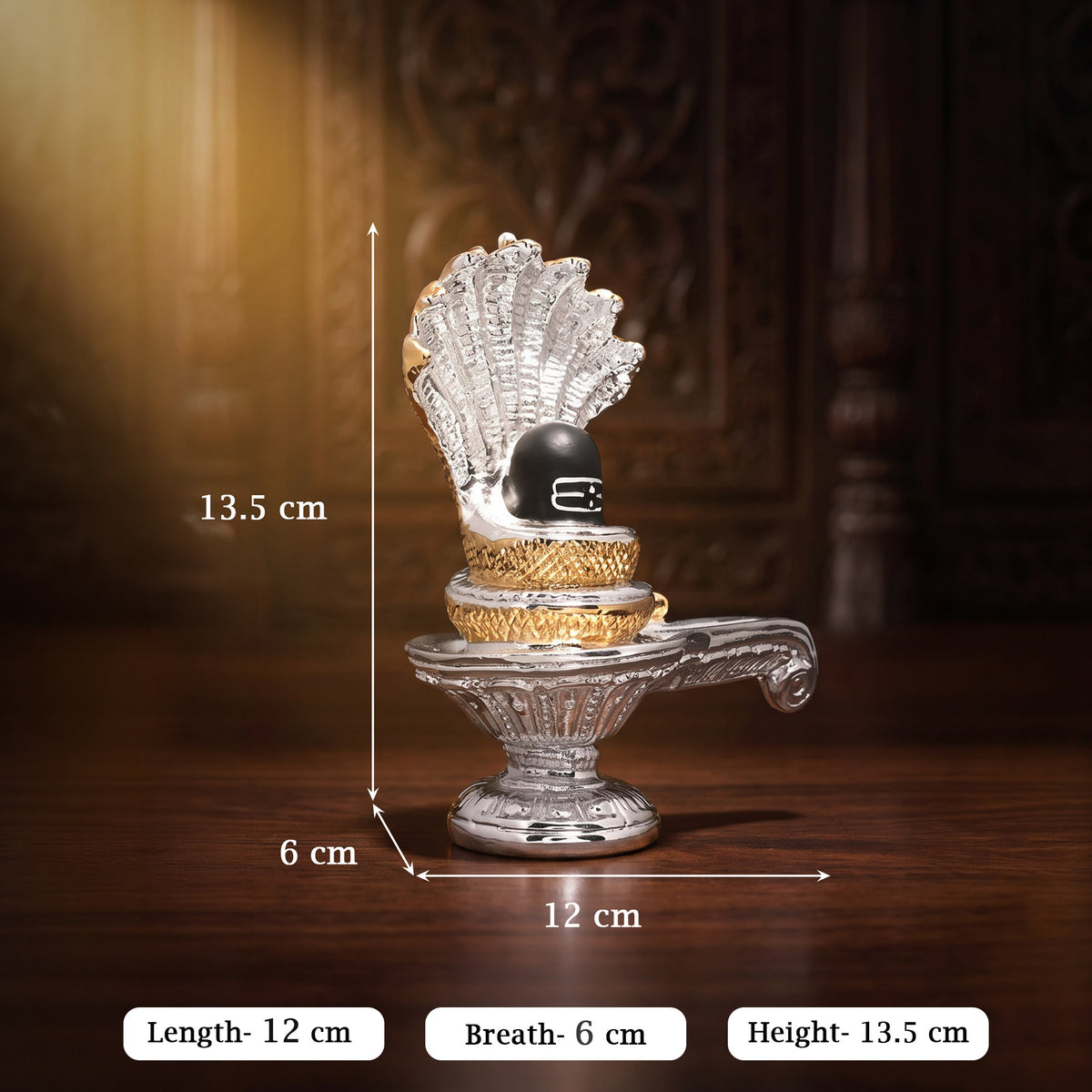 999 Silver Plated Shivling Idol