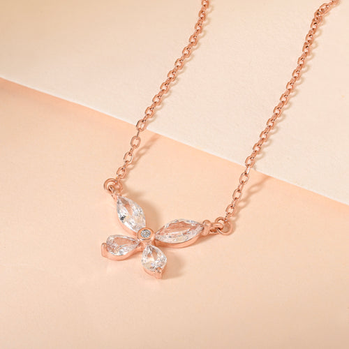 Butterfly CZ Pendant Necklace
