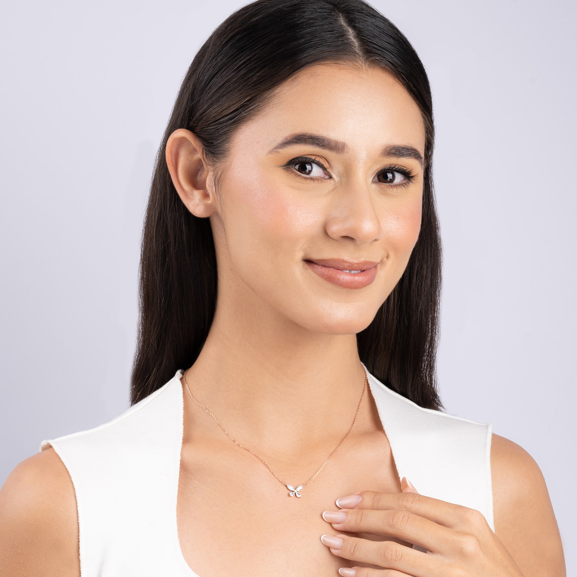 Butterfly CZ Pendant Necklace