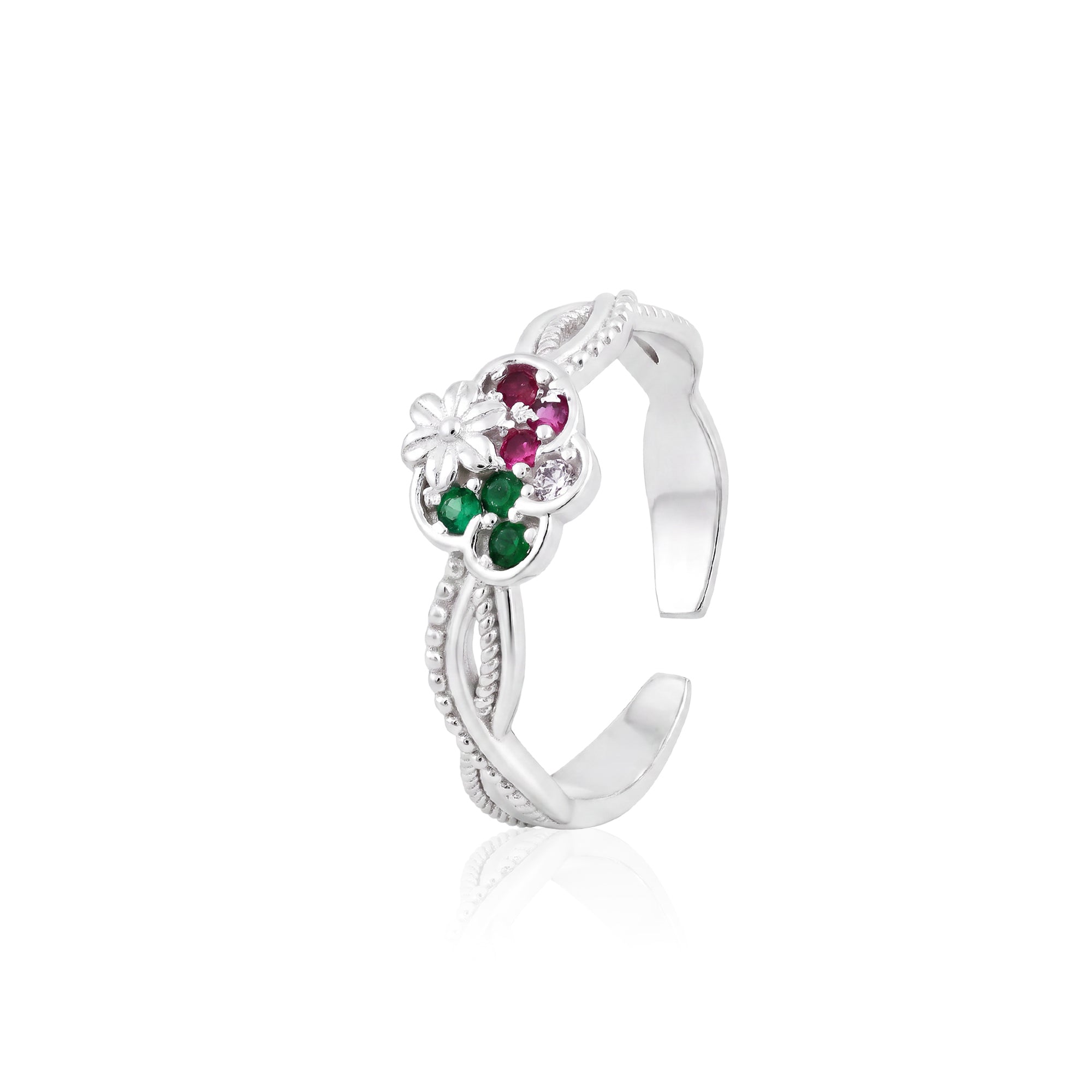 Multicolor Floral Toe Ring