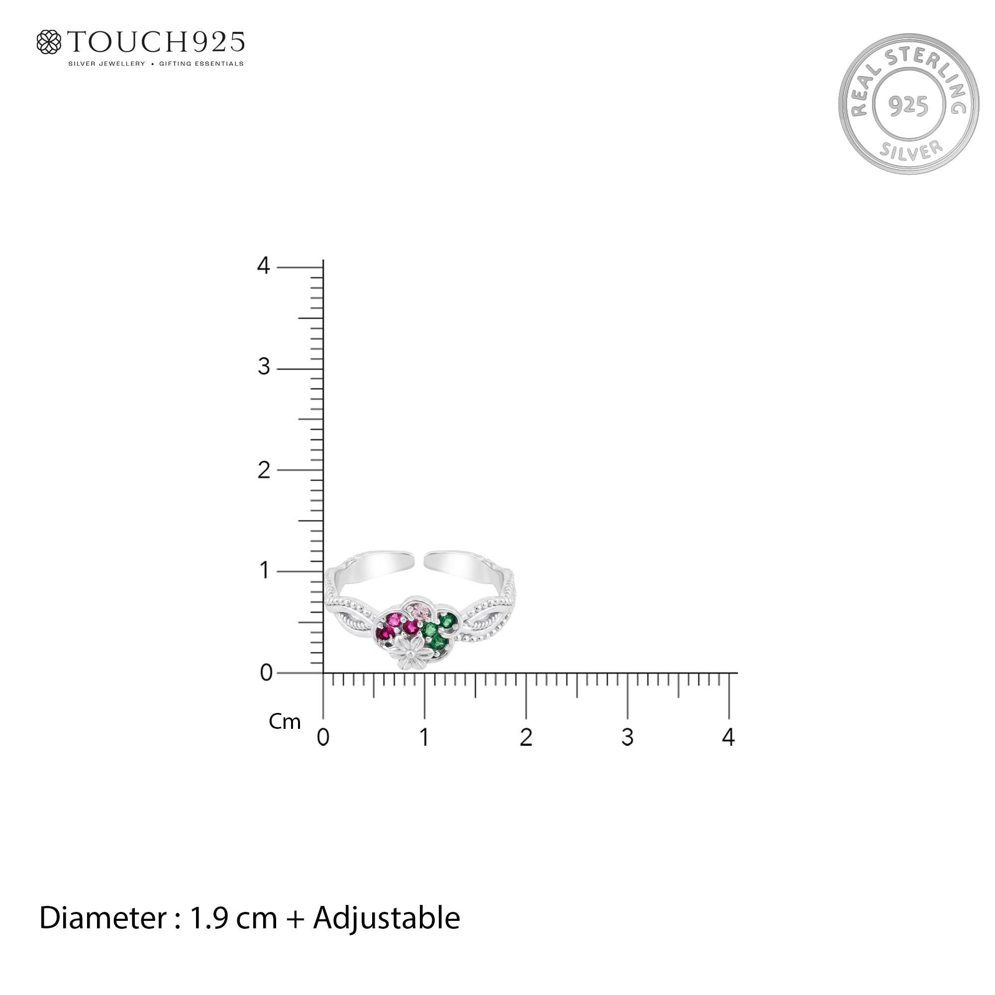 Multicolor Floral Toe Ring