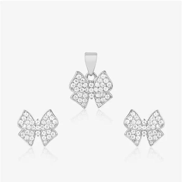 Dazzling Bow Delight Pendant Set